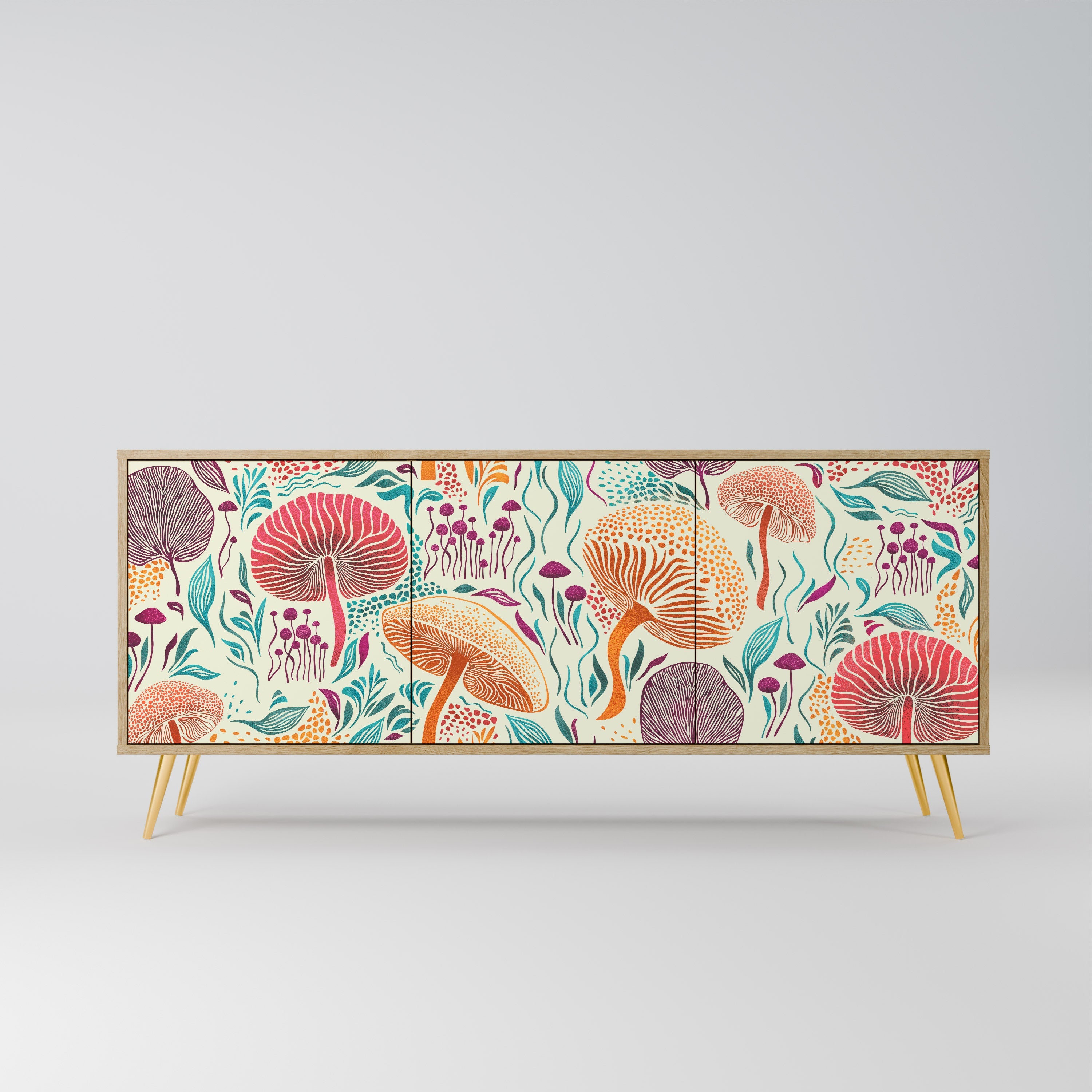 FUNGUS FANTASY Aparador de 3 Portas em Efeito Carvalho