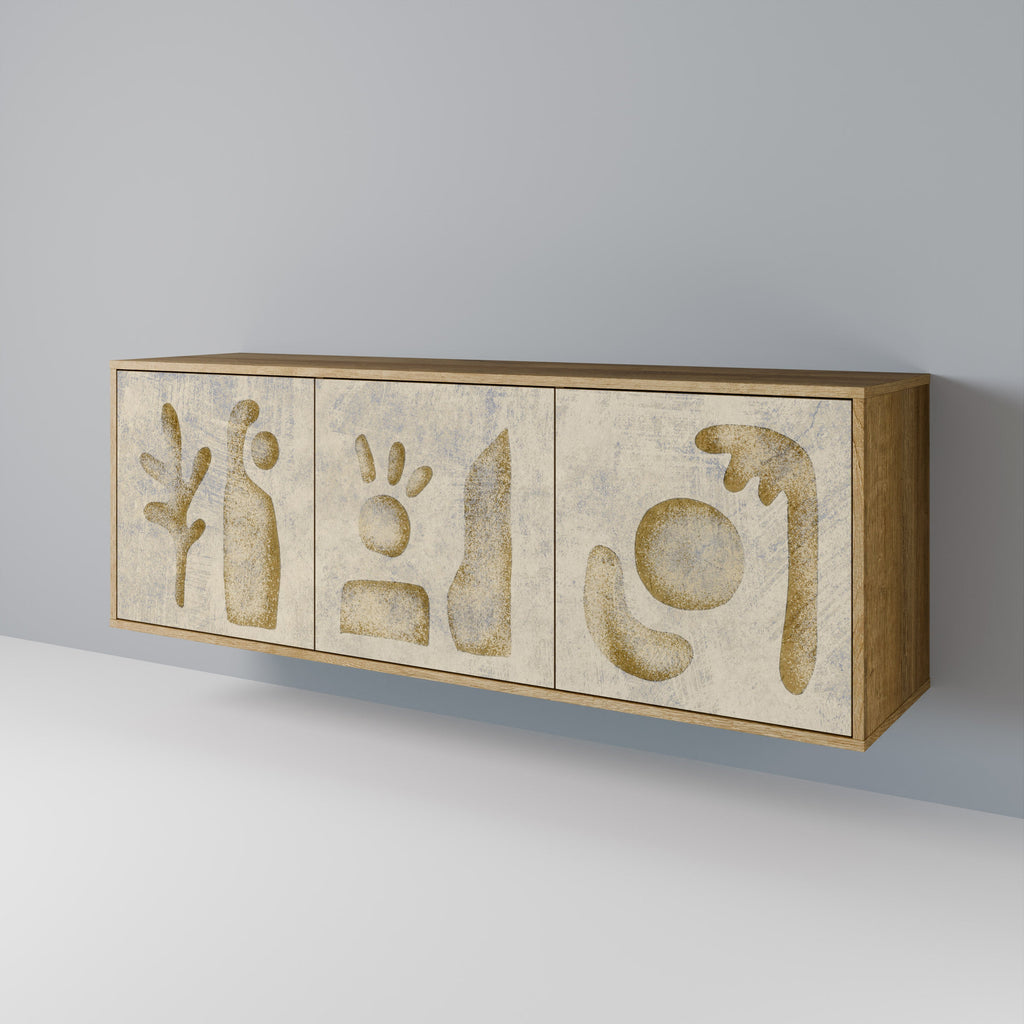 SAND SCULPTURES 3-Door Sideboard in Oak Effect