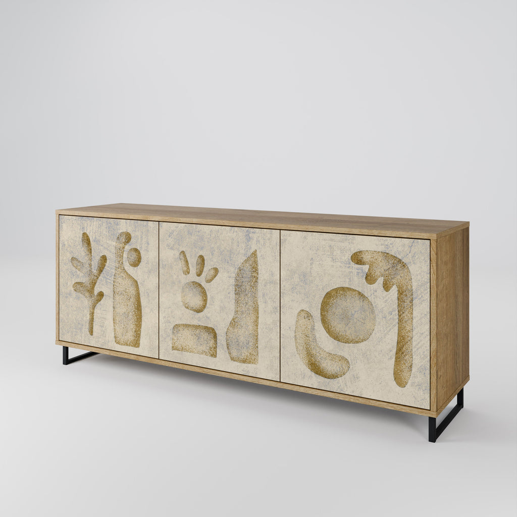 SAND SCULPTURES 3-Door Sideboard in Oak Effect