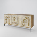 SAND SCULPTURES 3-Door Sideboard in Oak Effect