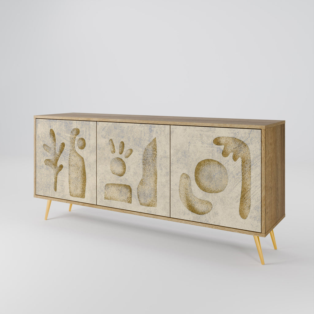 SAND SCULPTURES 3-Door Sideboard in Oak Effect