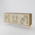 SAND SCULPTURES 3-Door Sideboard in Oak Effect