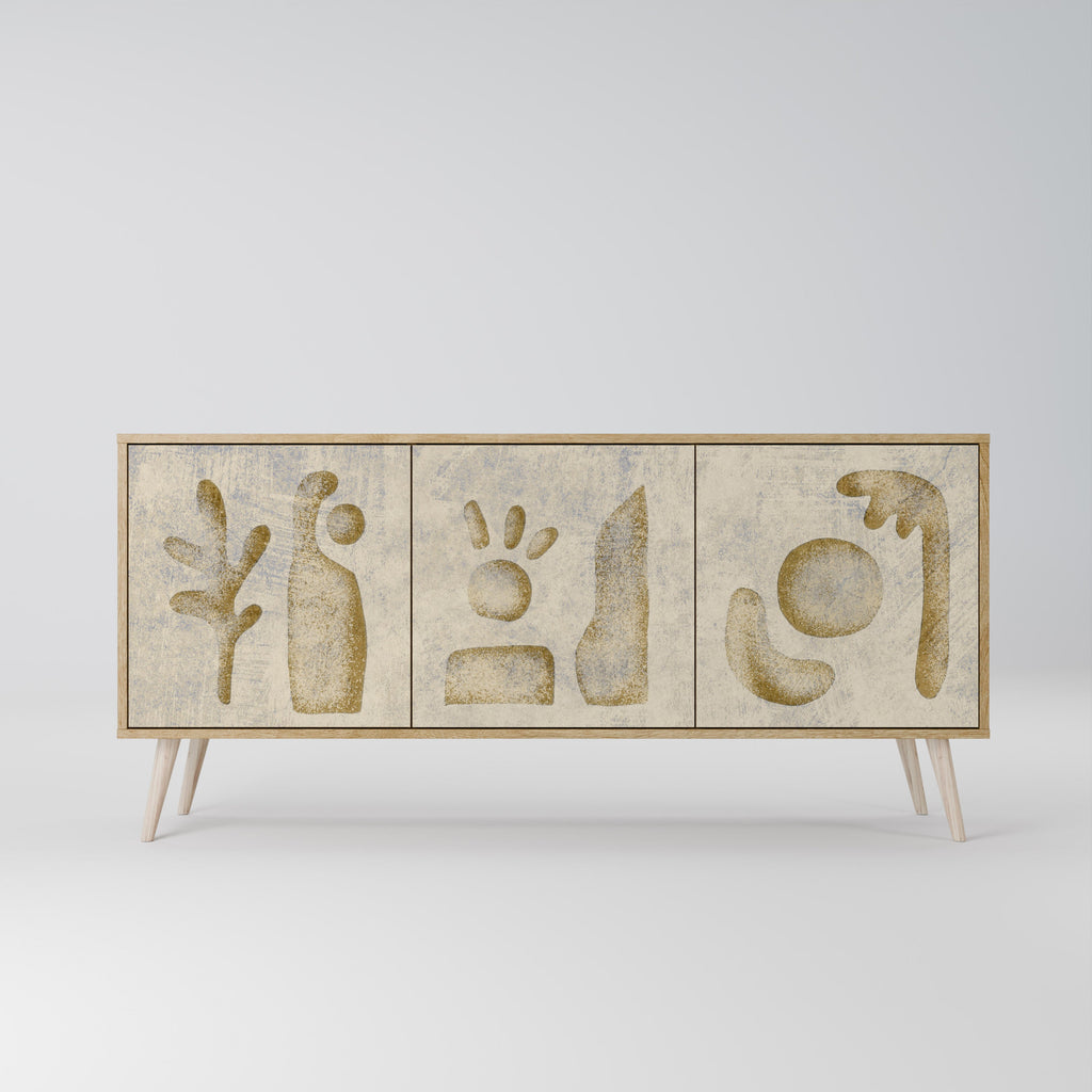 SAND SCULPTURES 3-Door Sideboard in Oak Effect