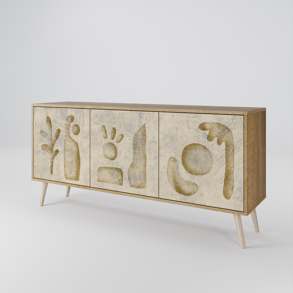 SAND SCULPTURES 3-Door Sideboard in Oak Effect