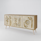 SAND SCULPTURES 3-Door Sideboard in Oak Effect