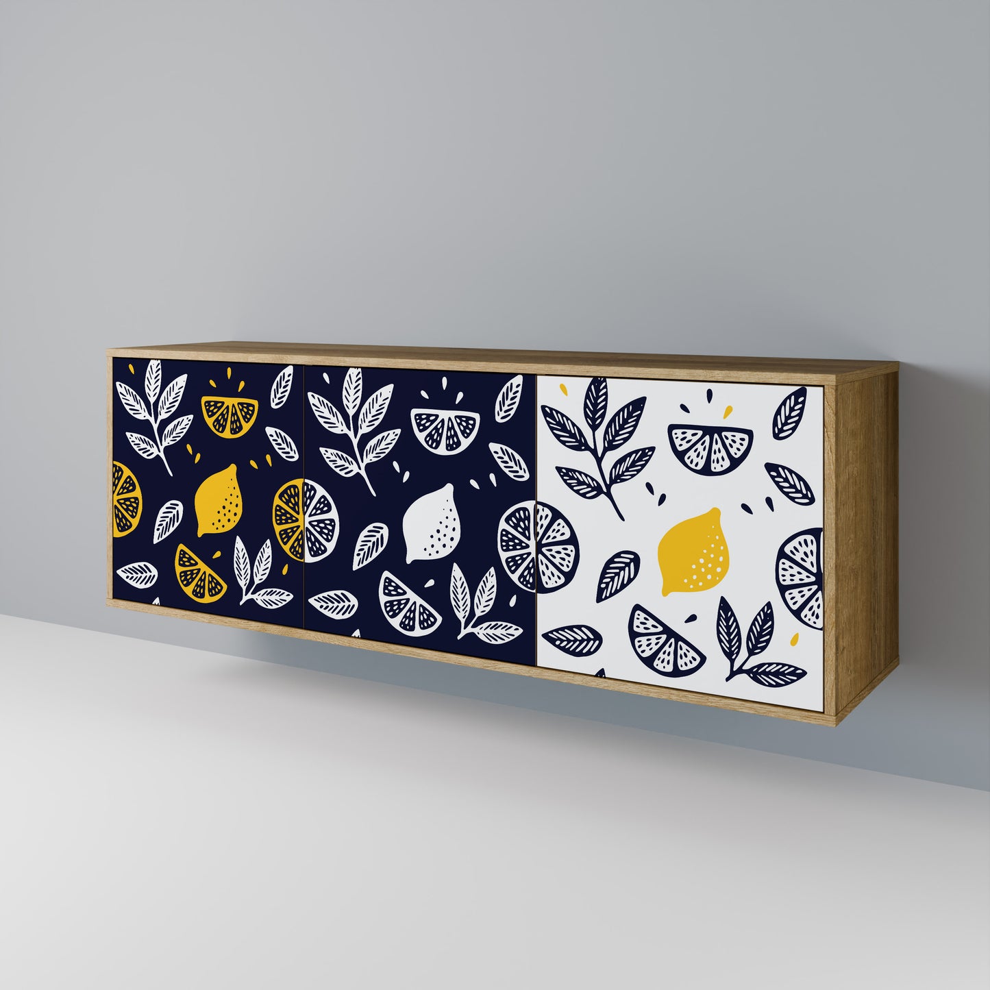 CITRUS BLACK AND WHITE Aparador de 3 Portas