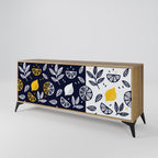 CITRUS BLACK AND WHITE 3-Door Sideboard in Oak Effect