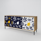 CITRUS BLACK AND WHITE 3-Door Sideboard in Oak Effect