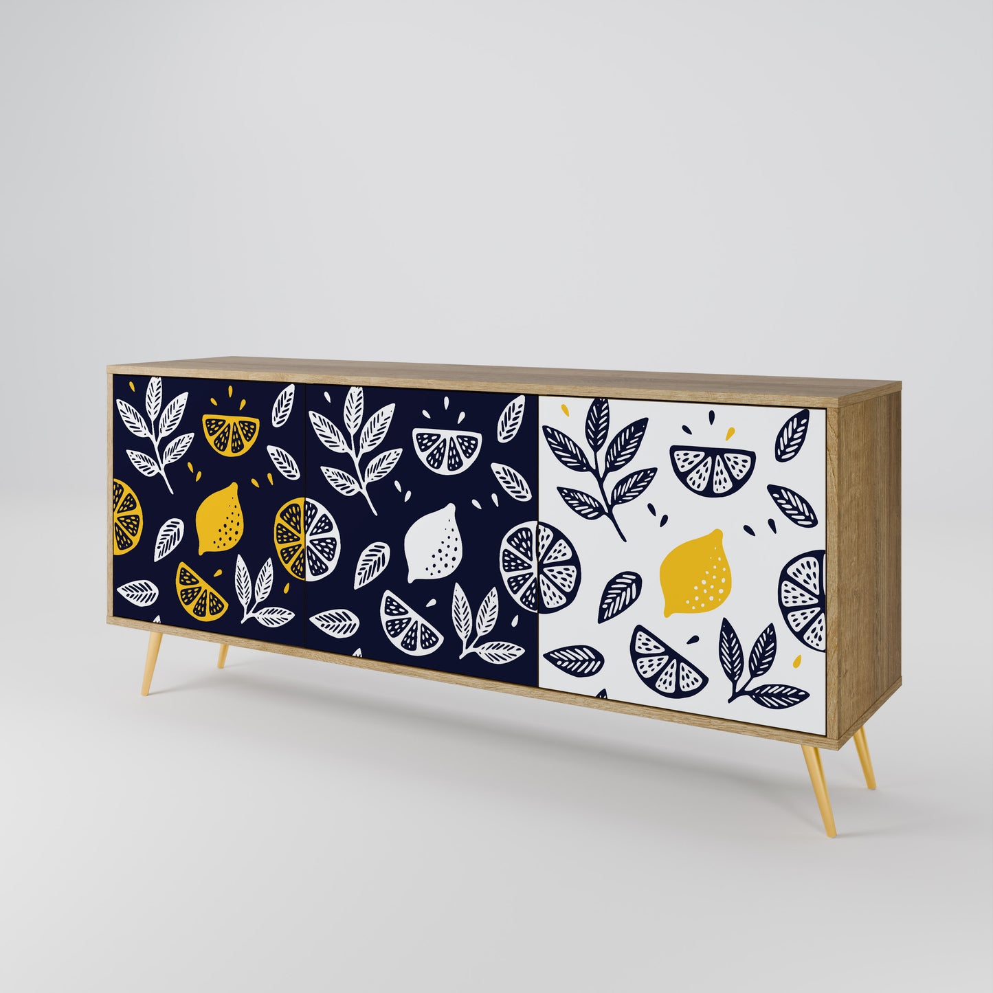 CITRUS BLACK AND WHITE Aparador de 3 Portas