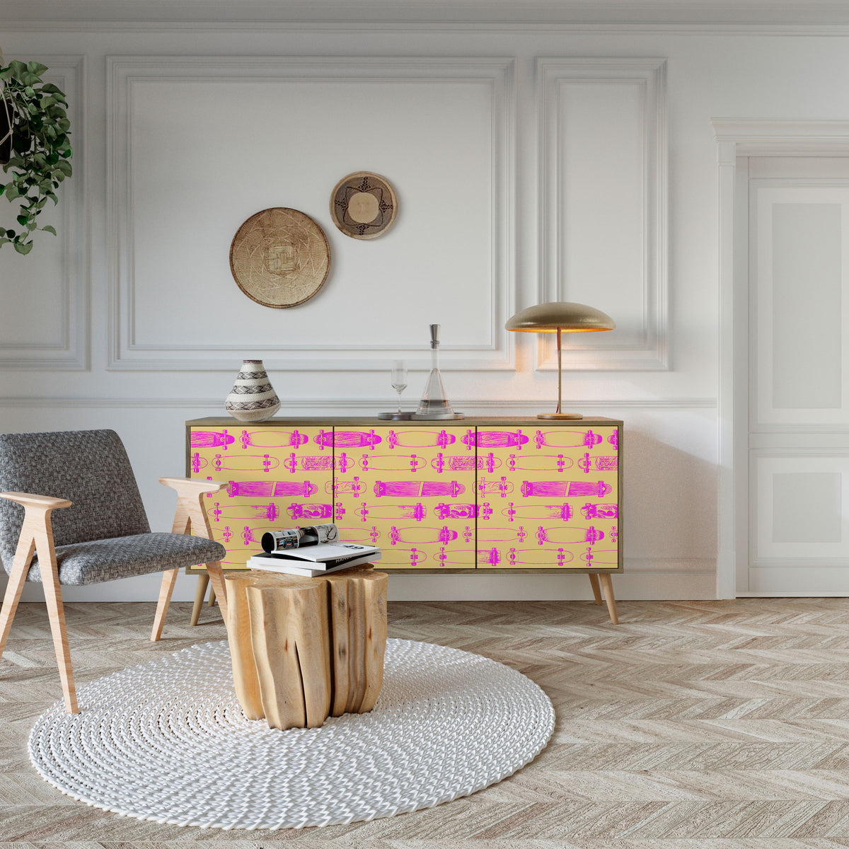 SKATEBOARD ARTISTRY 3-Door Sideboard