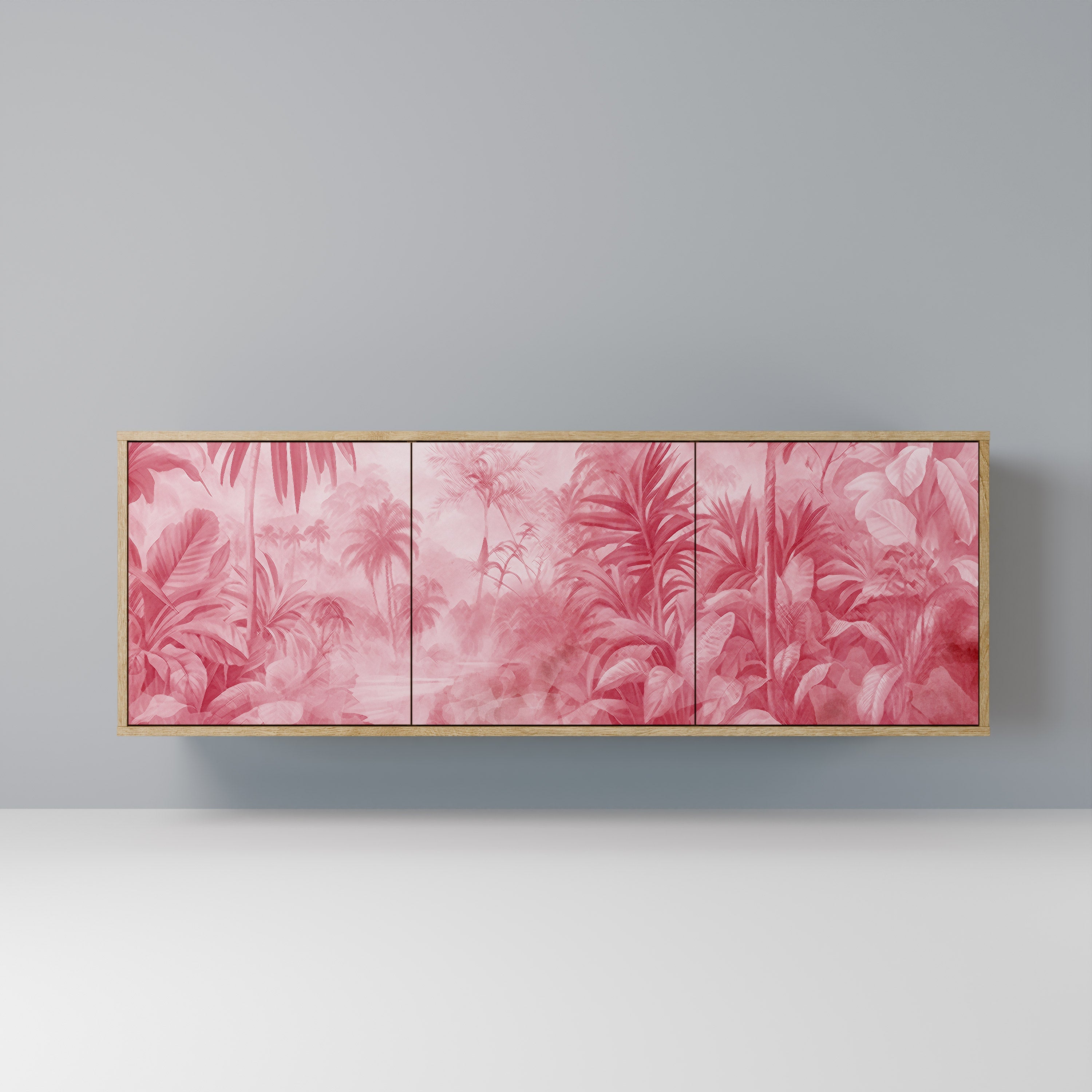 SWEET TROPICS Aparador de 3 Portas em Efeito Carvalho