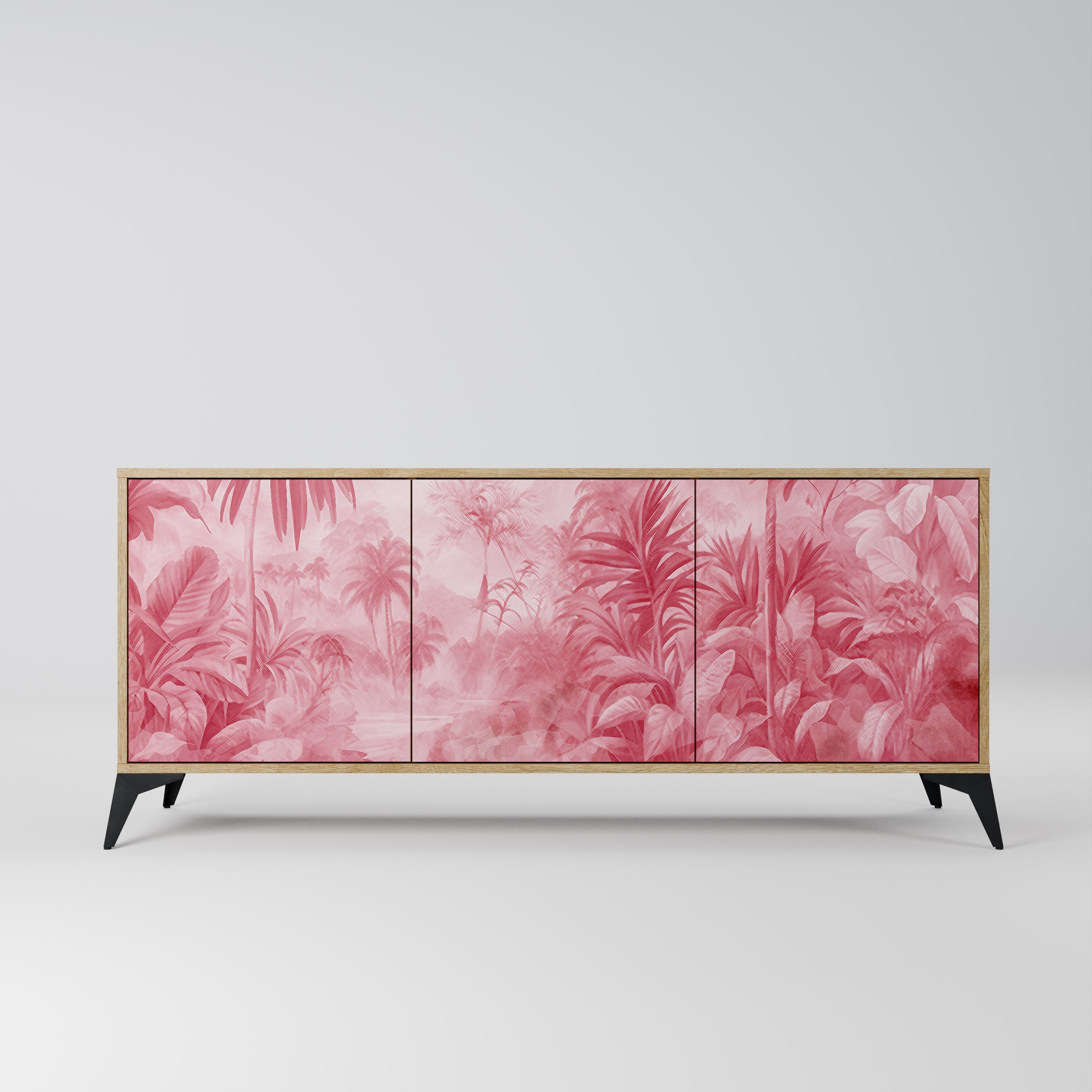 SWEET TROPICS Aparador de 3 Portas em Efeito Carvalho