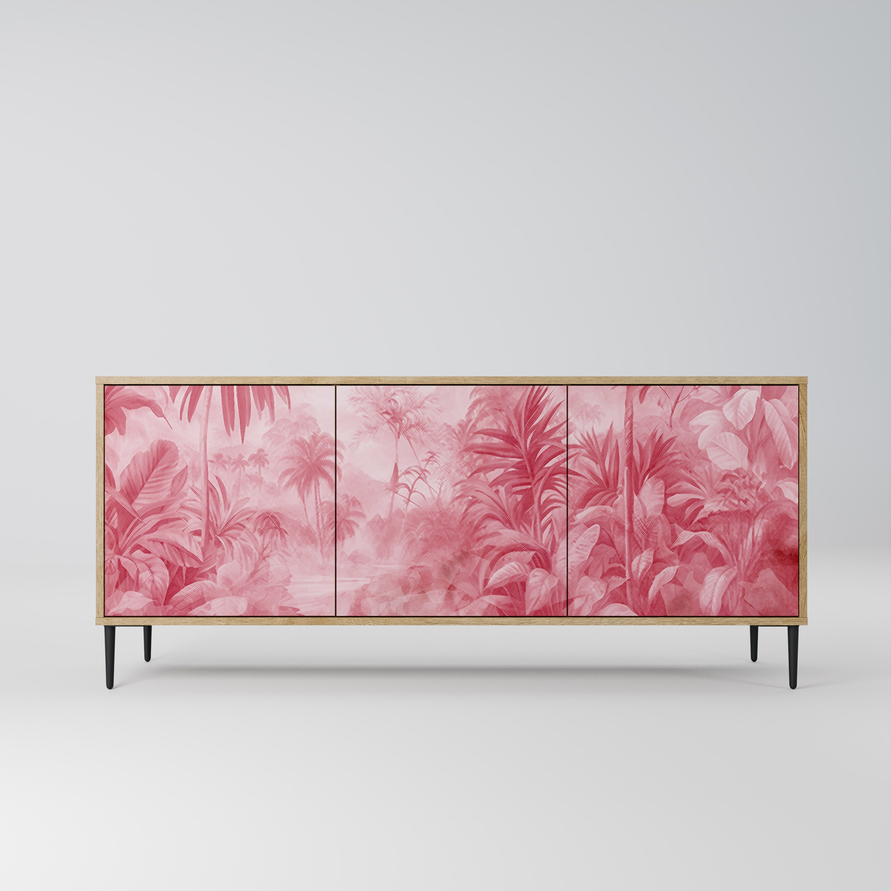 SWEET TROPICS Aparador de 3 Portas em Efeito Carvalho