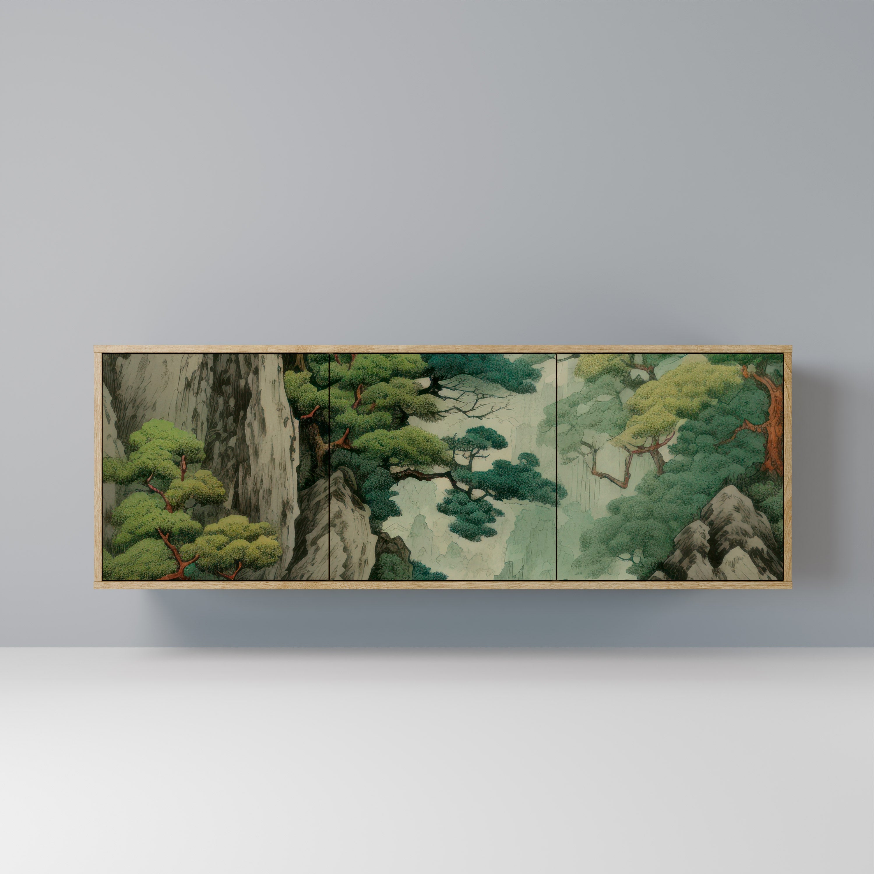 VERDURE ABYSS Aparador de 3 Portas em Efeito Carvalho