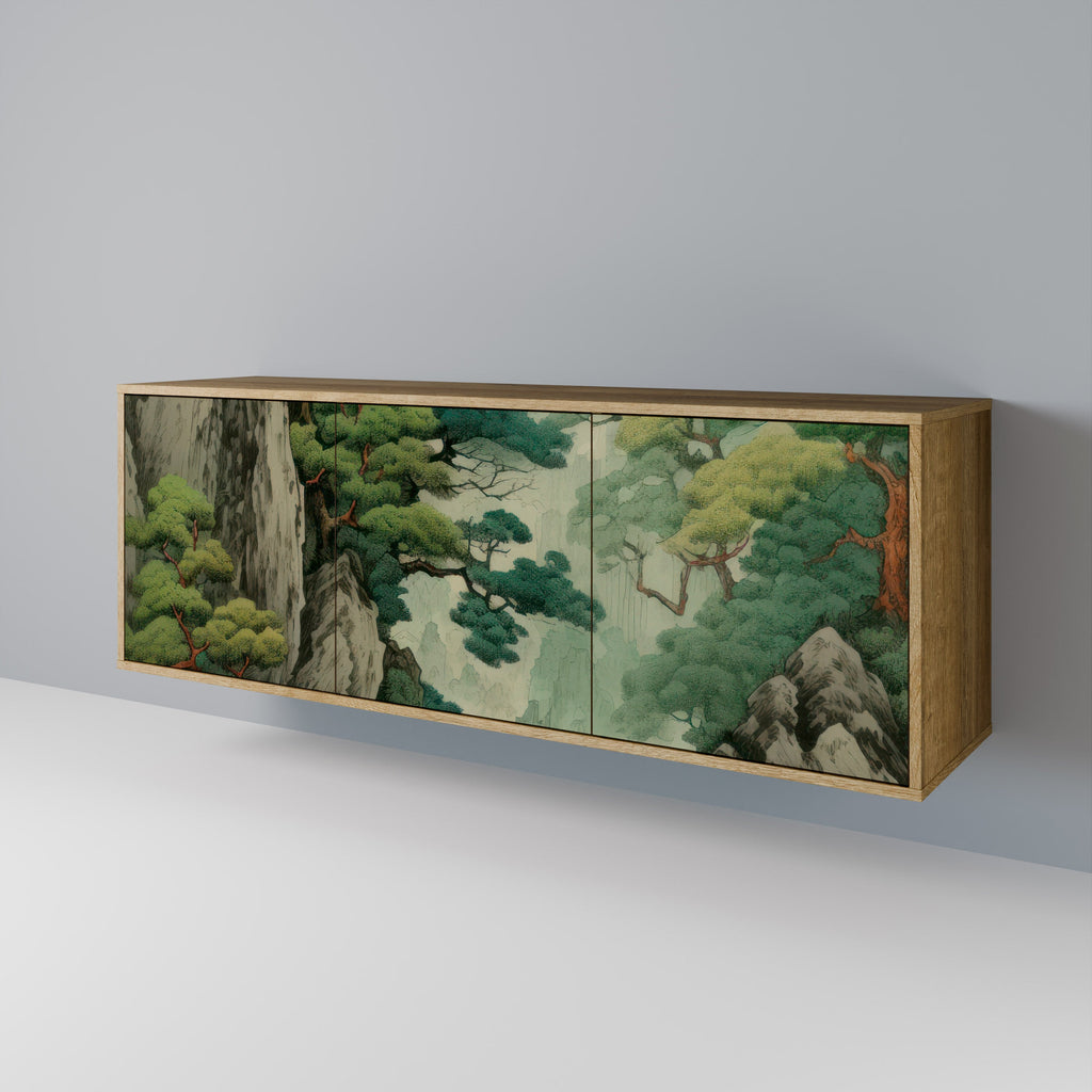 VERDURE ABYSS Aparador de 3 Portas em Efeito Carvalho