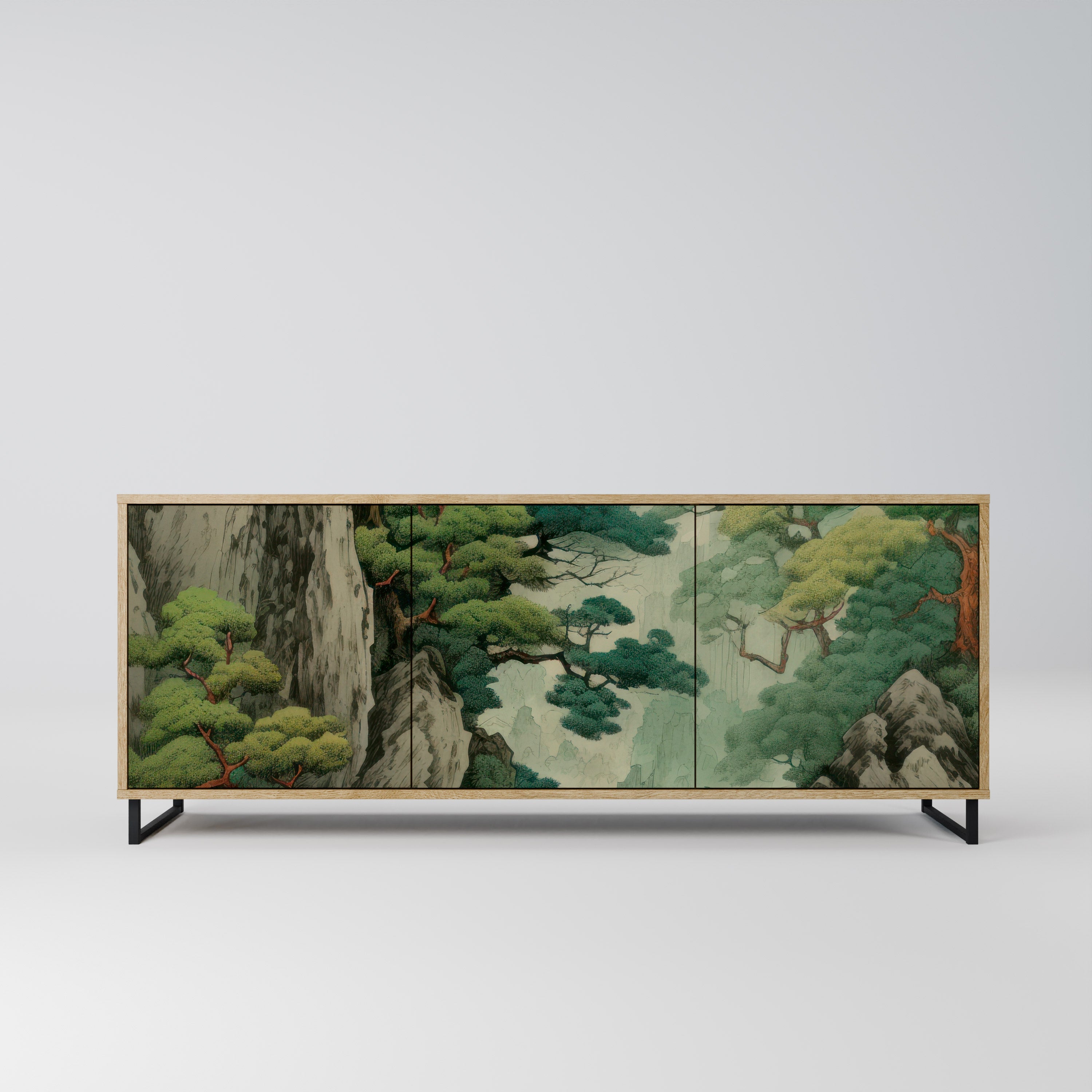 VERDURE ABYSS Aparador de 3 Portas em Efeito Carvalho