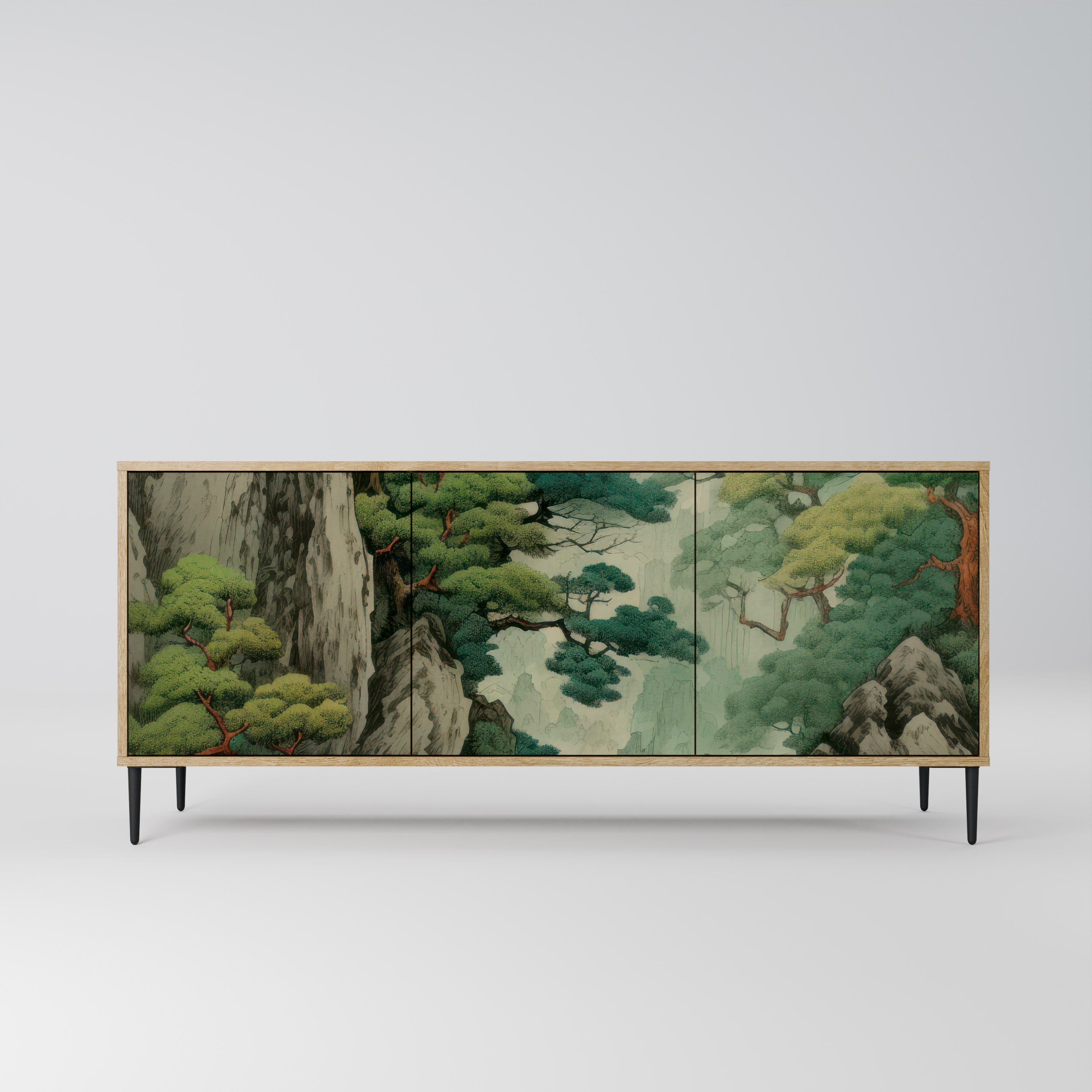 VERDURE ABYSS Aparador de 3 Portas em Efeito Carvalho