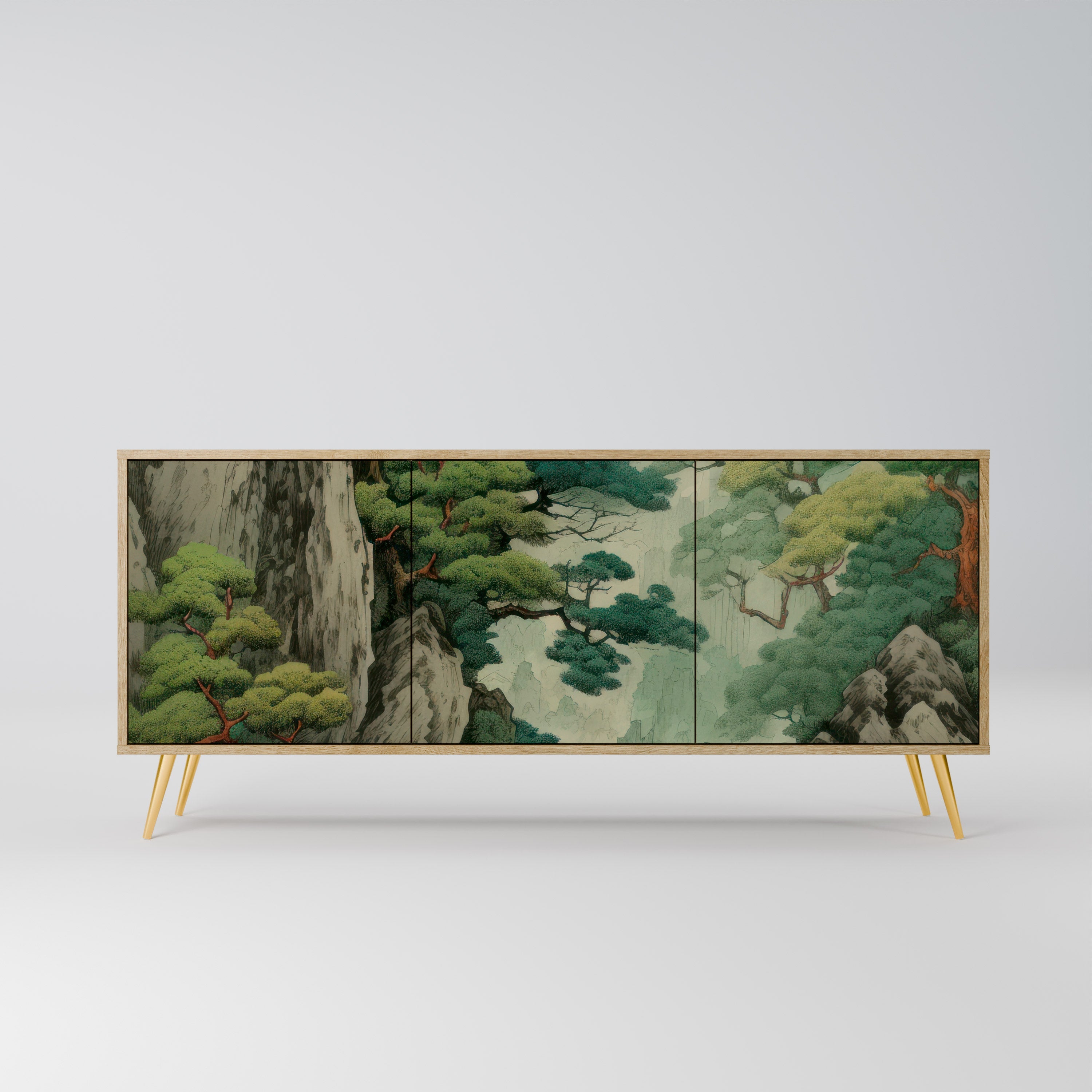 VERDURE ABYSS Aparador de 3 Portas em Efeito Carvalho