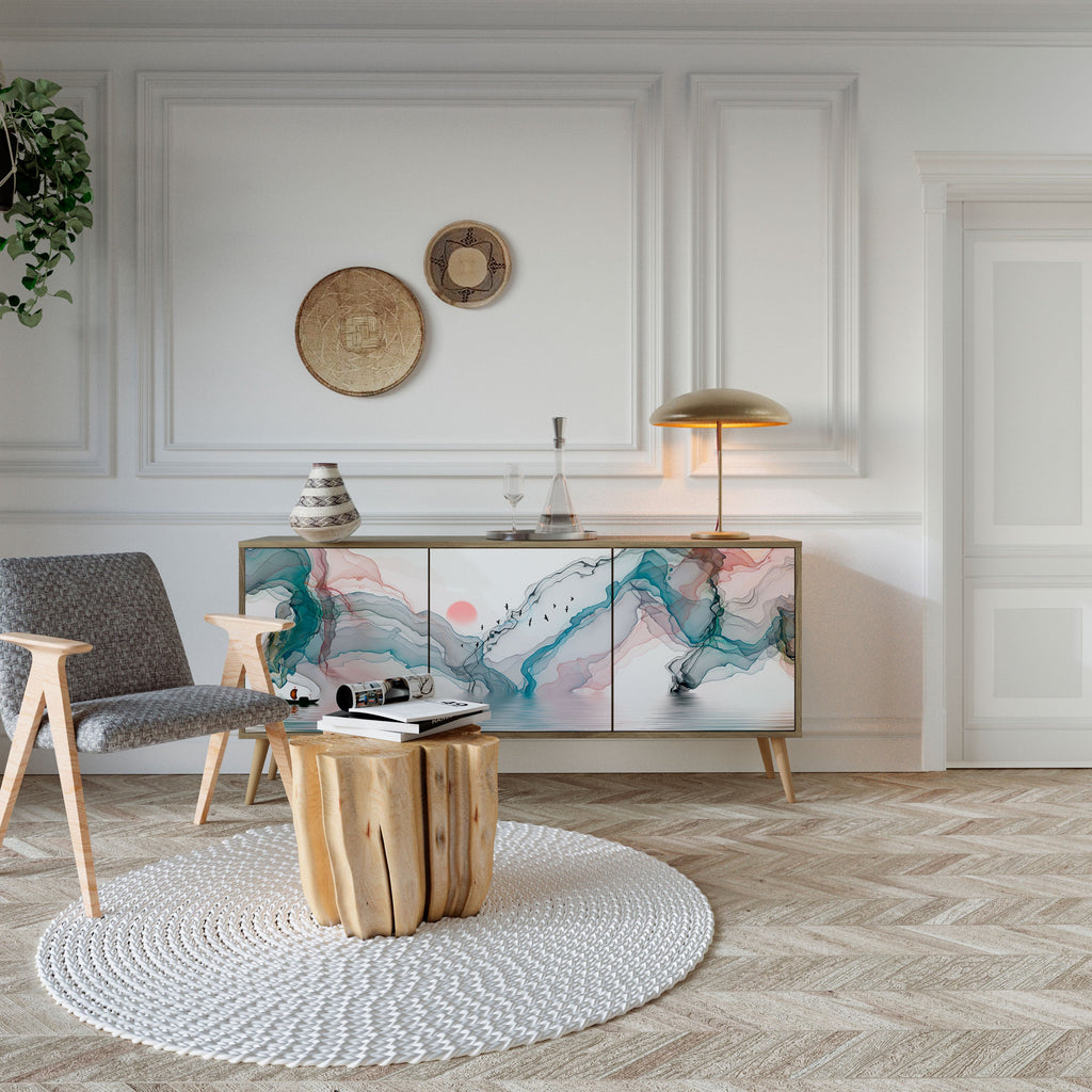 VELVET CROSSING Aparador de 3 Portas em Efeito Carvalho