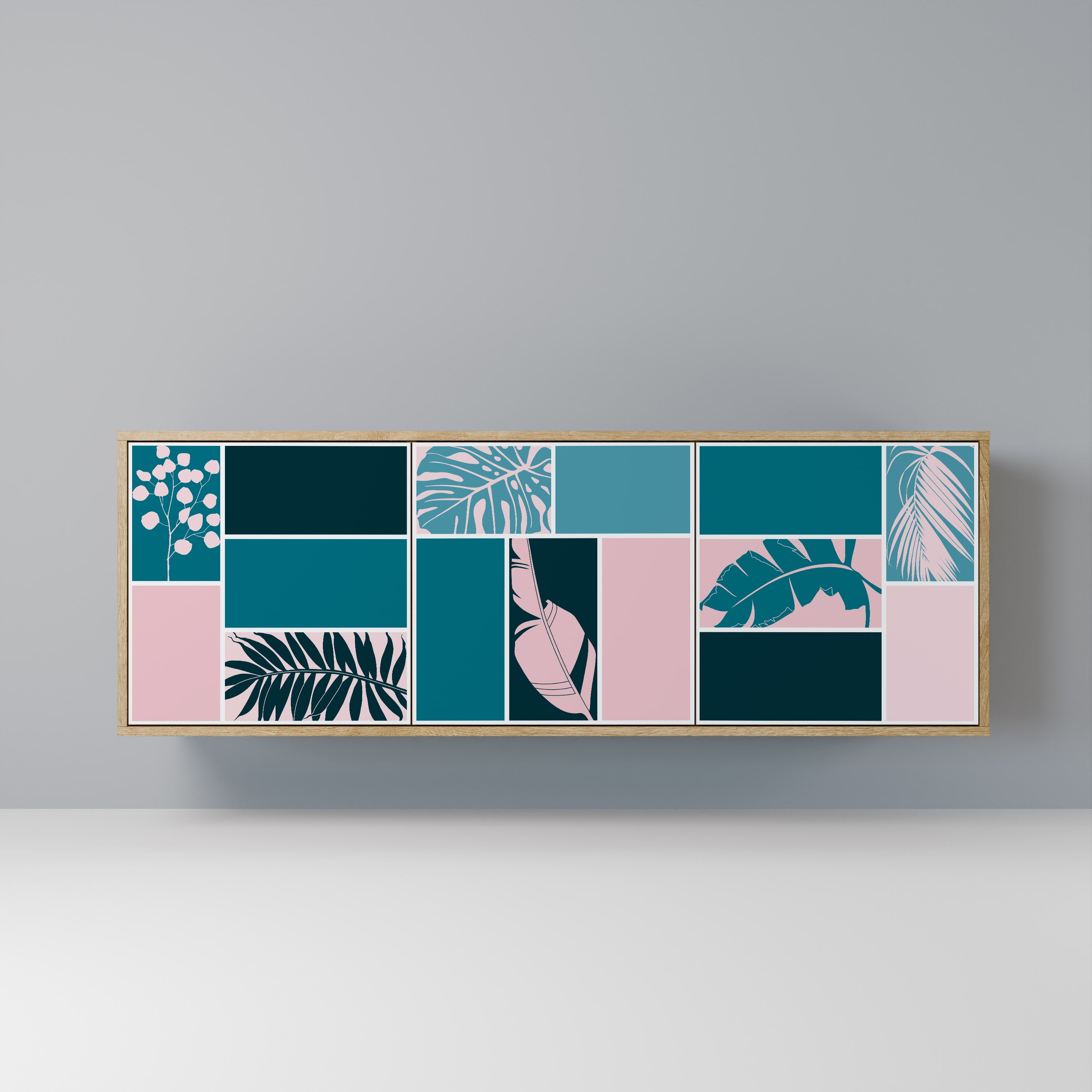 COMBINATION OF SHAPES Aparador de 3 Portas em Efeito Carvalho