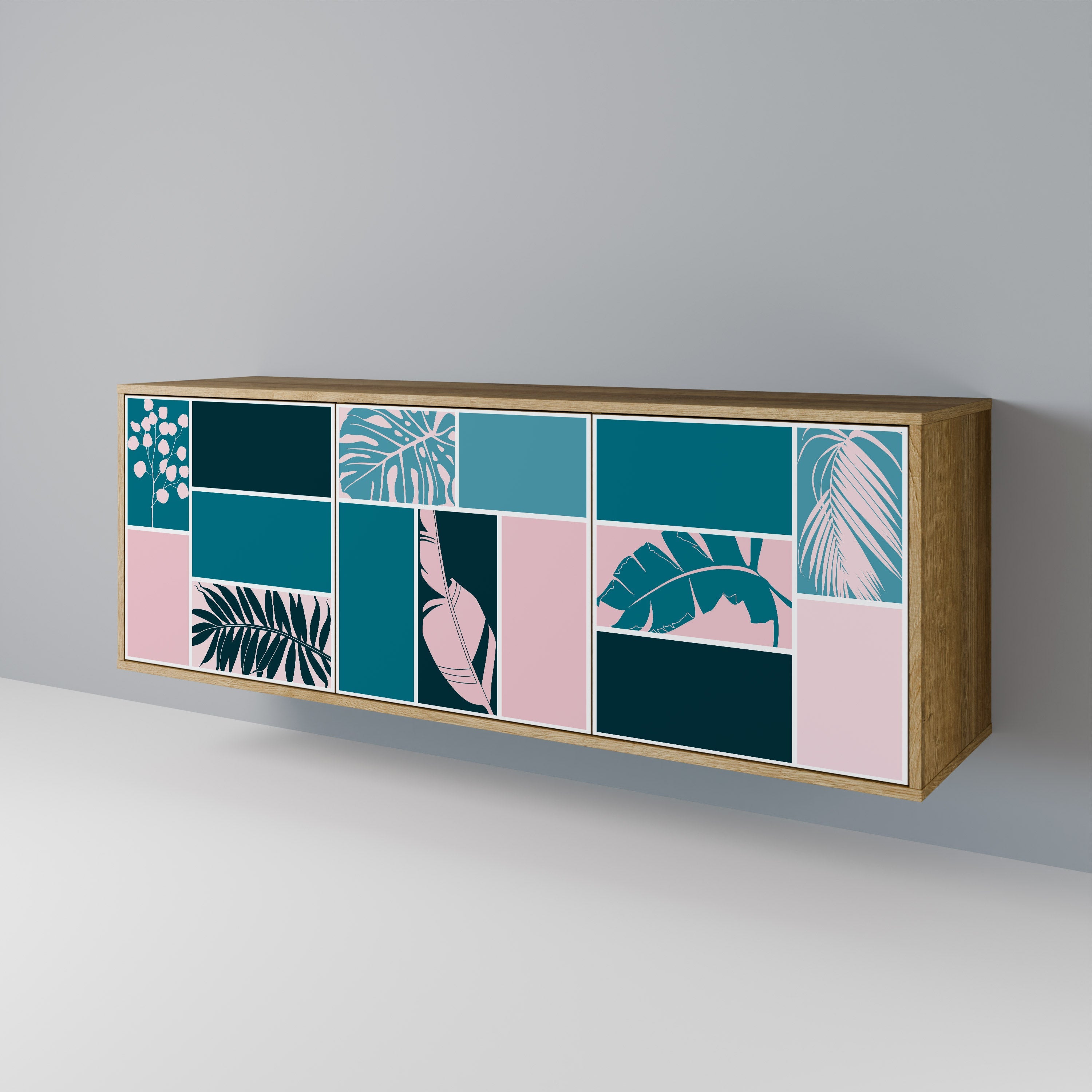 COMBINATION OF SHAPES Aparador de 3 Portas em Efeito Carvalho