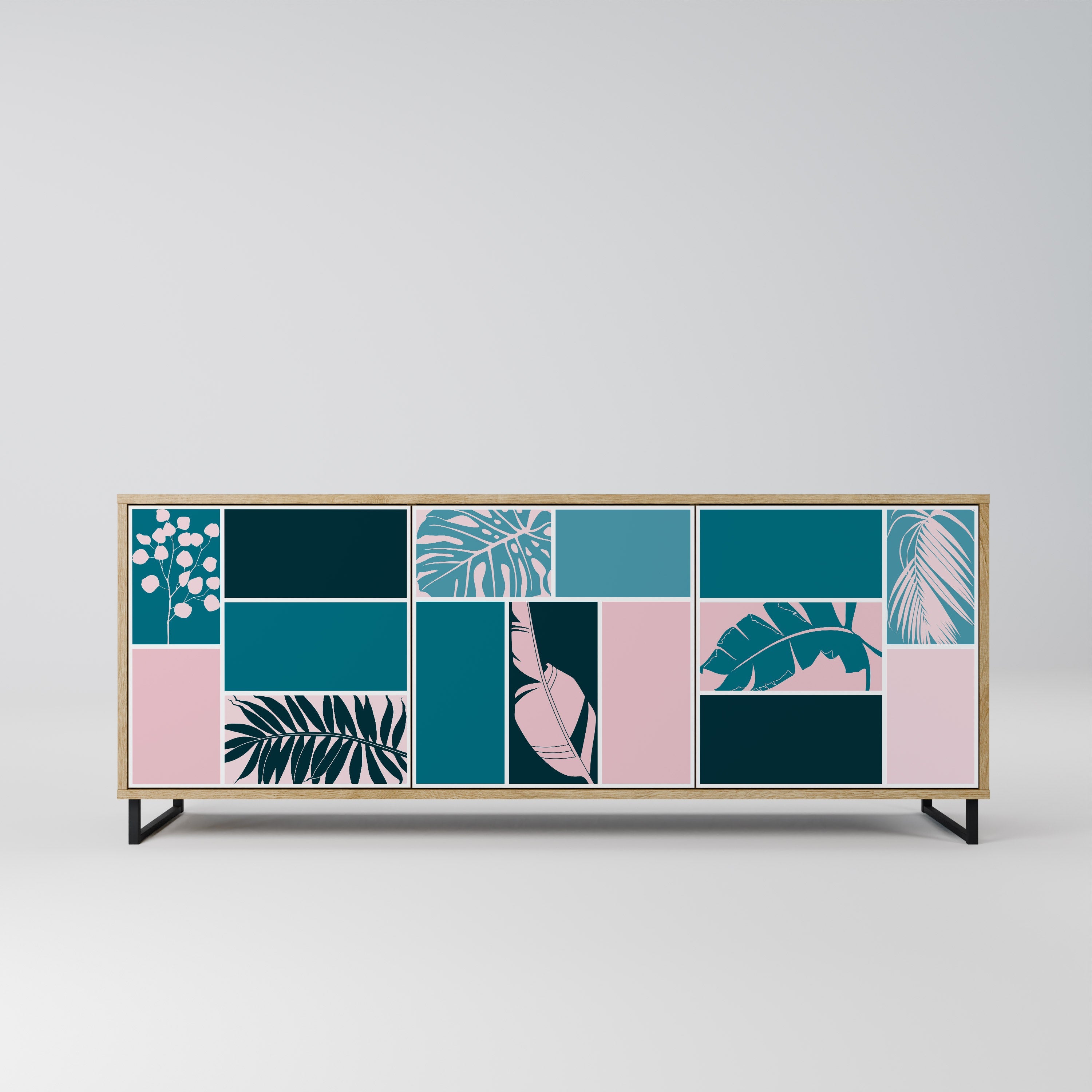 COMBINATION OF SHAPES Aparador de 3 Portas em Efeito Carvalho