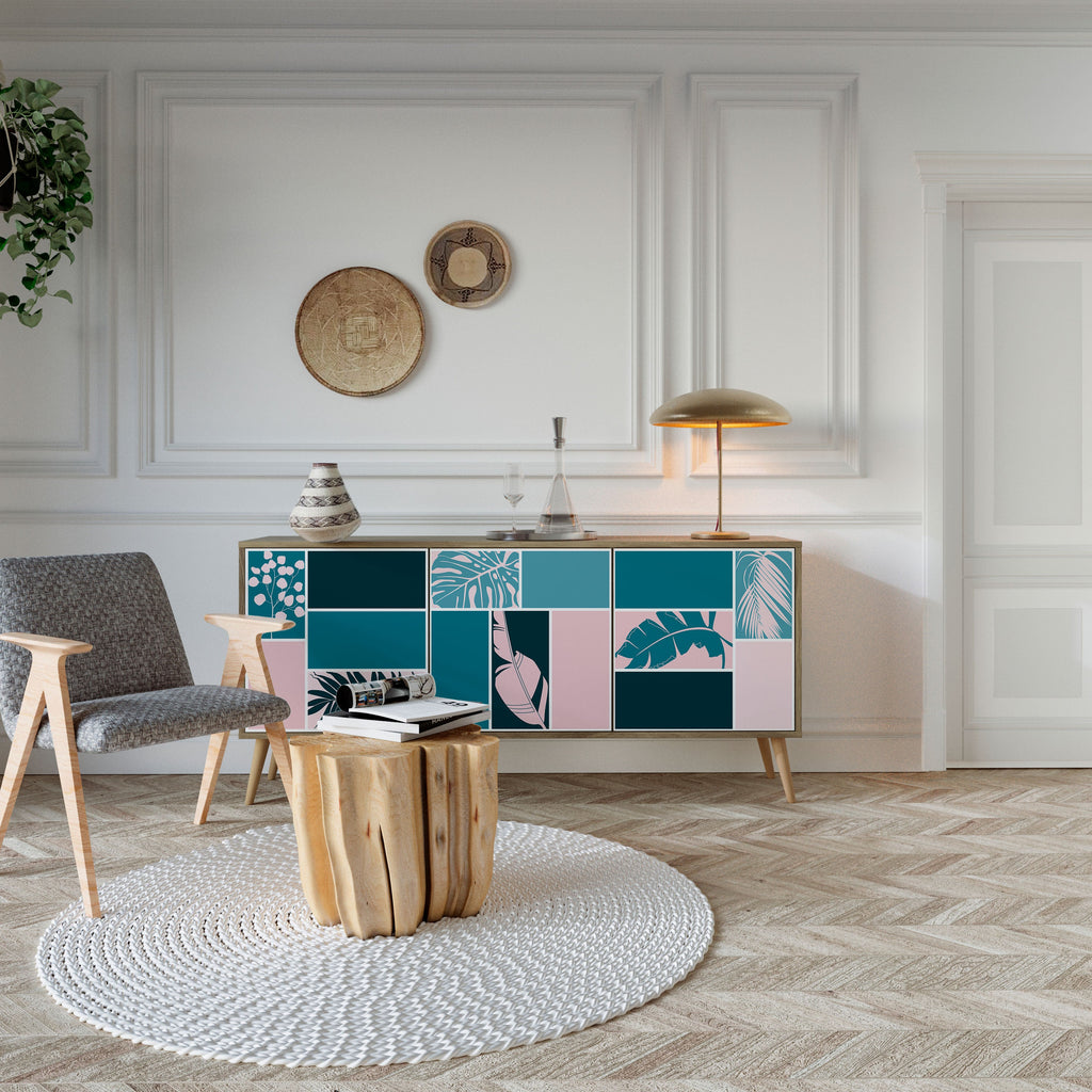 COMBINATION OF SHAPES Aparador de 3 Portas em Efeito Carvalho