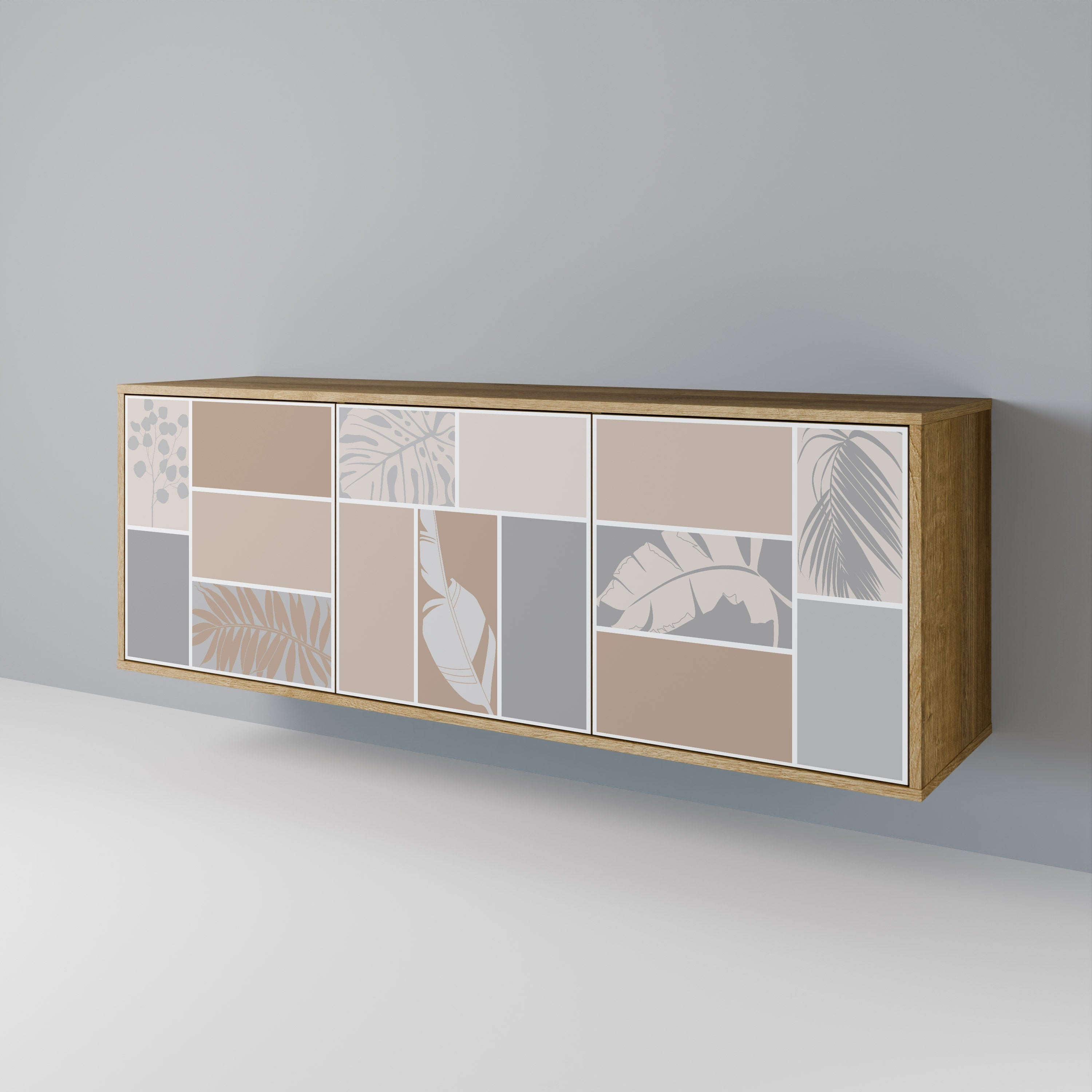 TROPICAL SHAPES 3-Door Sideboard in Oak Effect