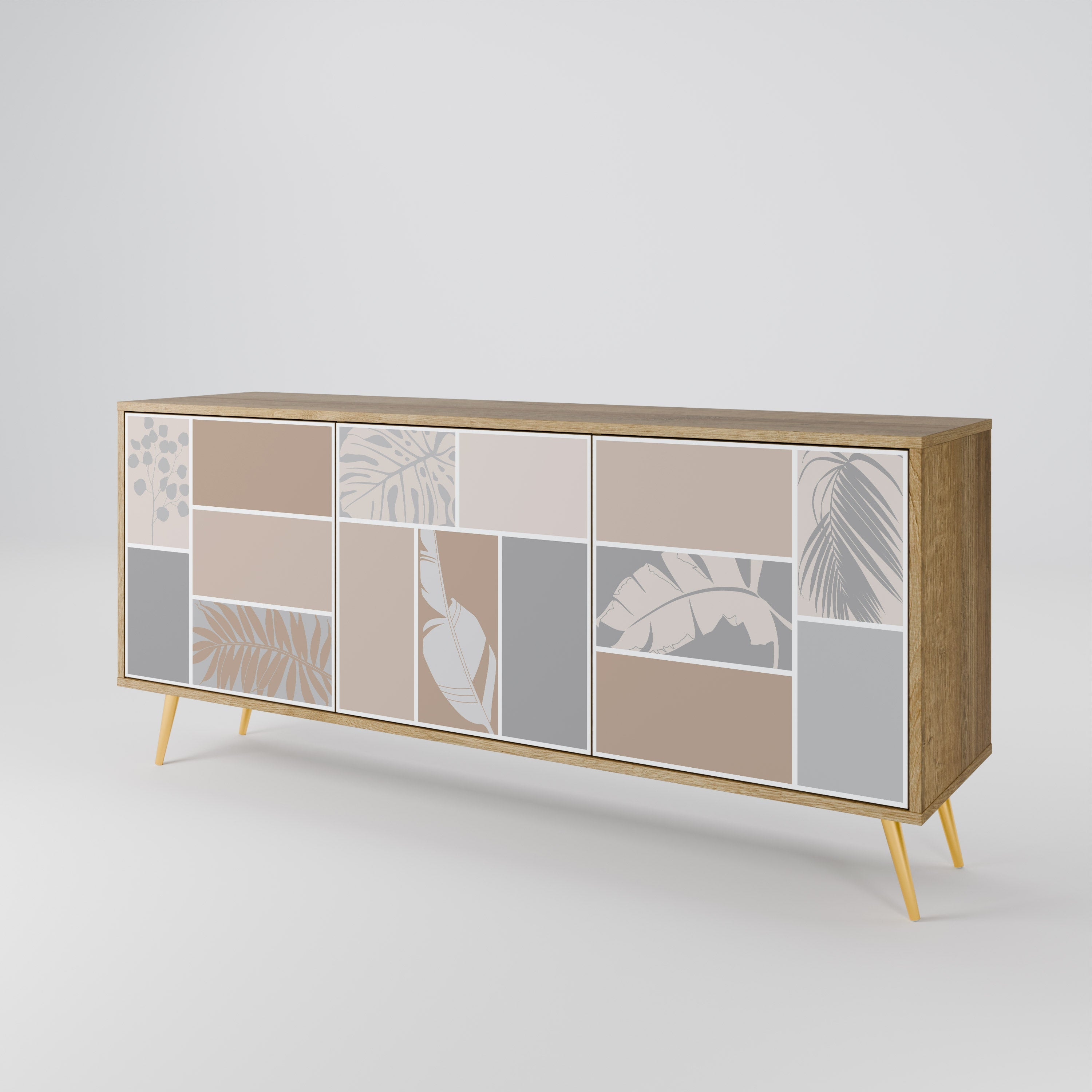 TROPICAL SHAPES 3-Door Sideboard in Oak Effect