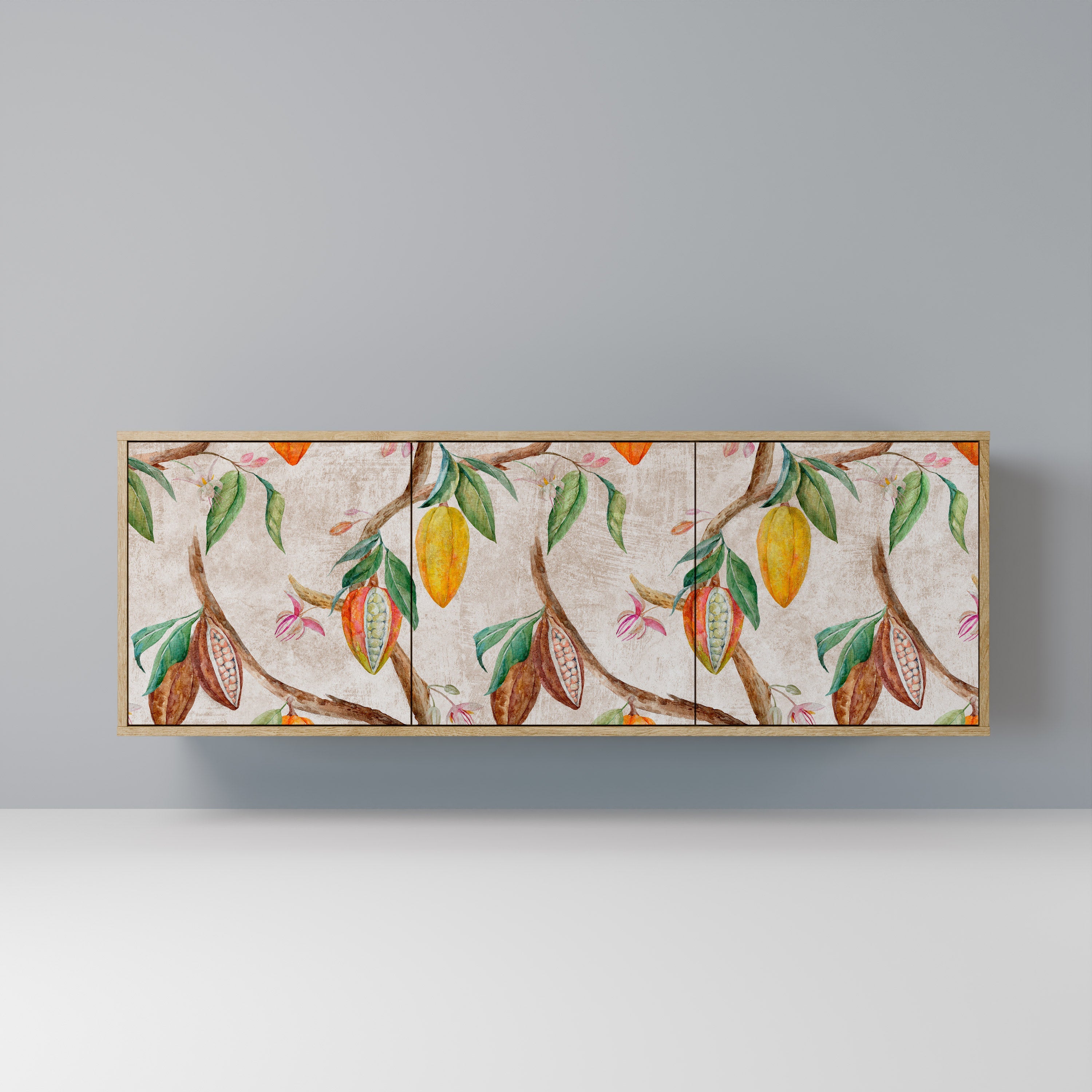 COCOA FRUITS Aparador de 3 Portas em Efeito Carvalho