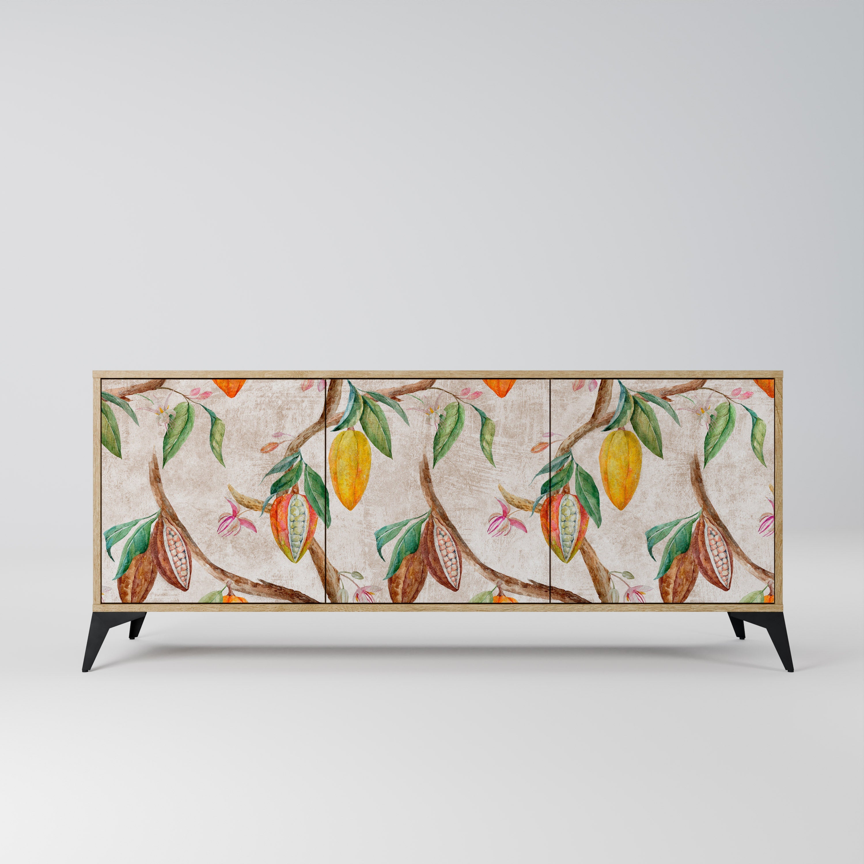 COCOA FRUITS Aparador de 3 Portas em Efeito Carvalho