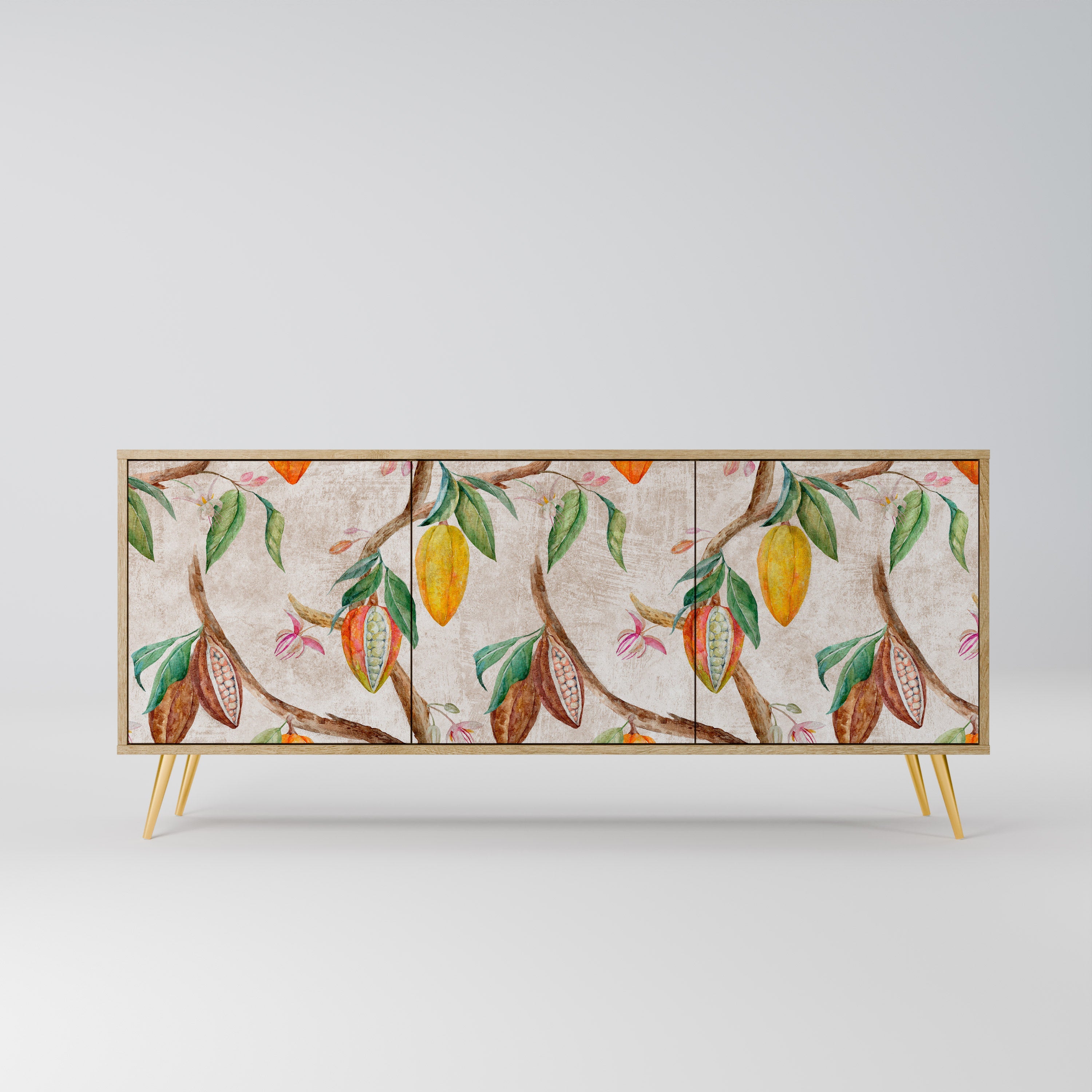 COCOA FRUITS Aparador de 3 Portas em Efeito Carvalho