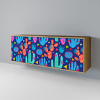 CACTUS VIBES Aparador de 3 Portas em Efeito Carvalho