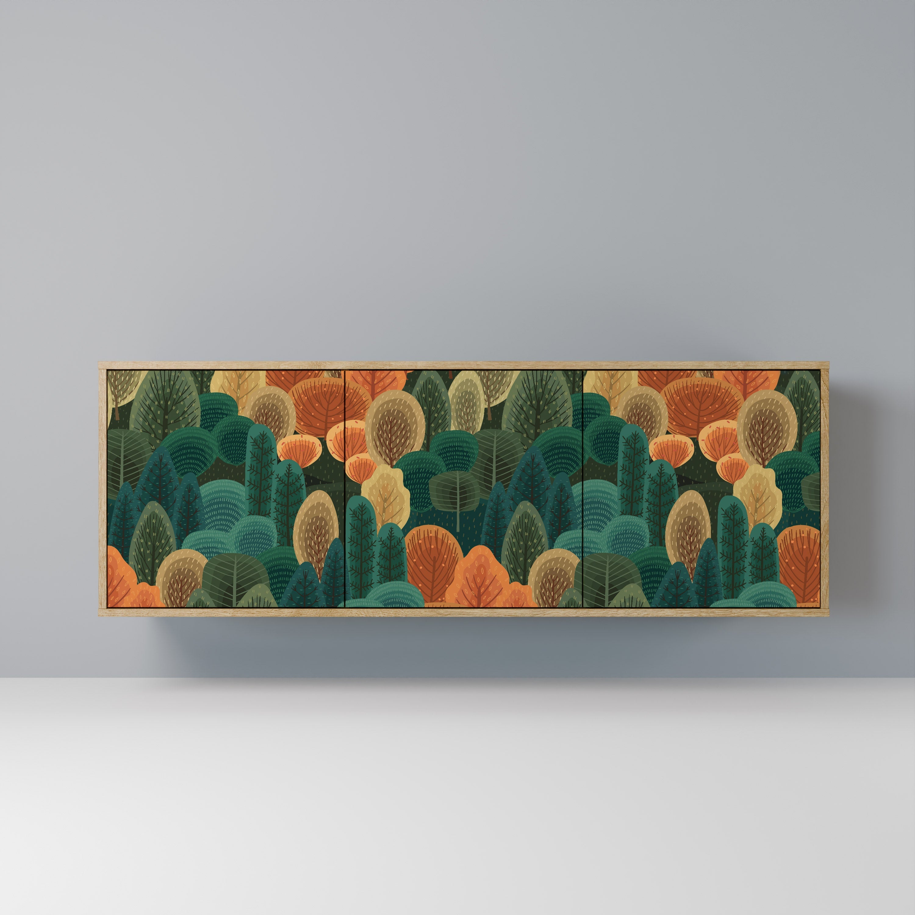 AUTUMN KALEIDOSCOPE Aparador de 3 Portas em Efeito Carvalho