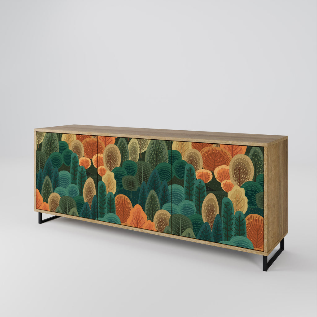 AUTUMN KALEIDOSCOPE 3-Door Sideboard in Oak Effect