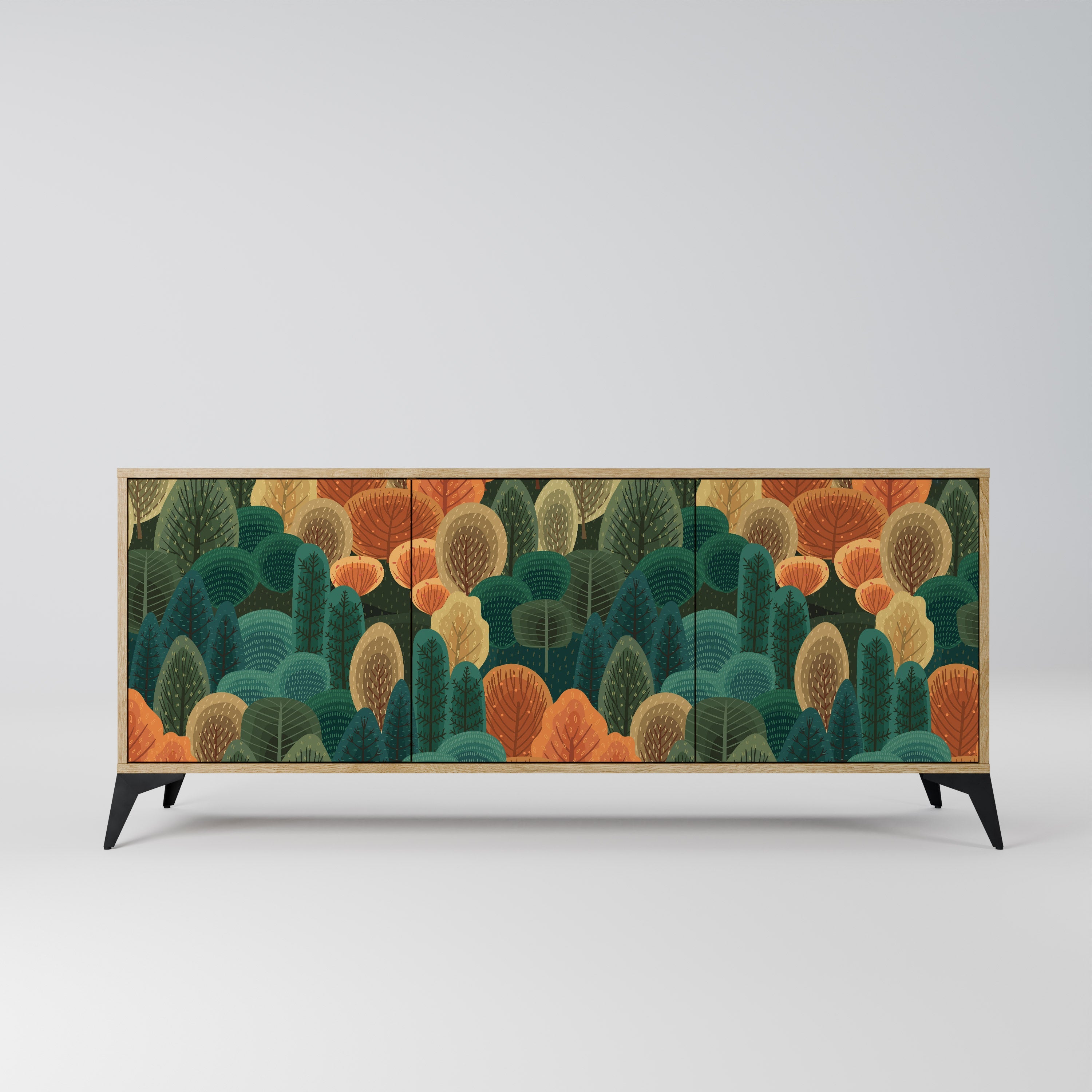 AUTUMN KALEIDOSCOPE Aparador de 3 Portas em Efeito Carvalho