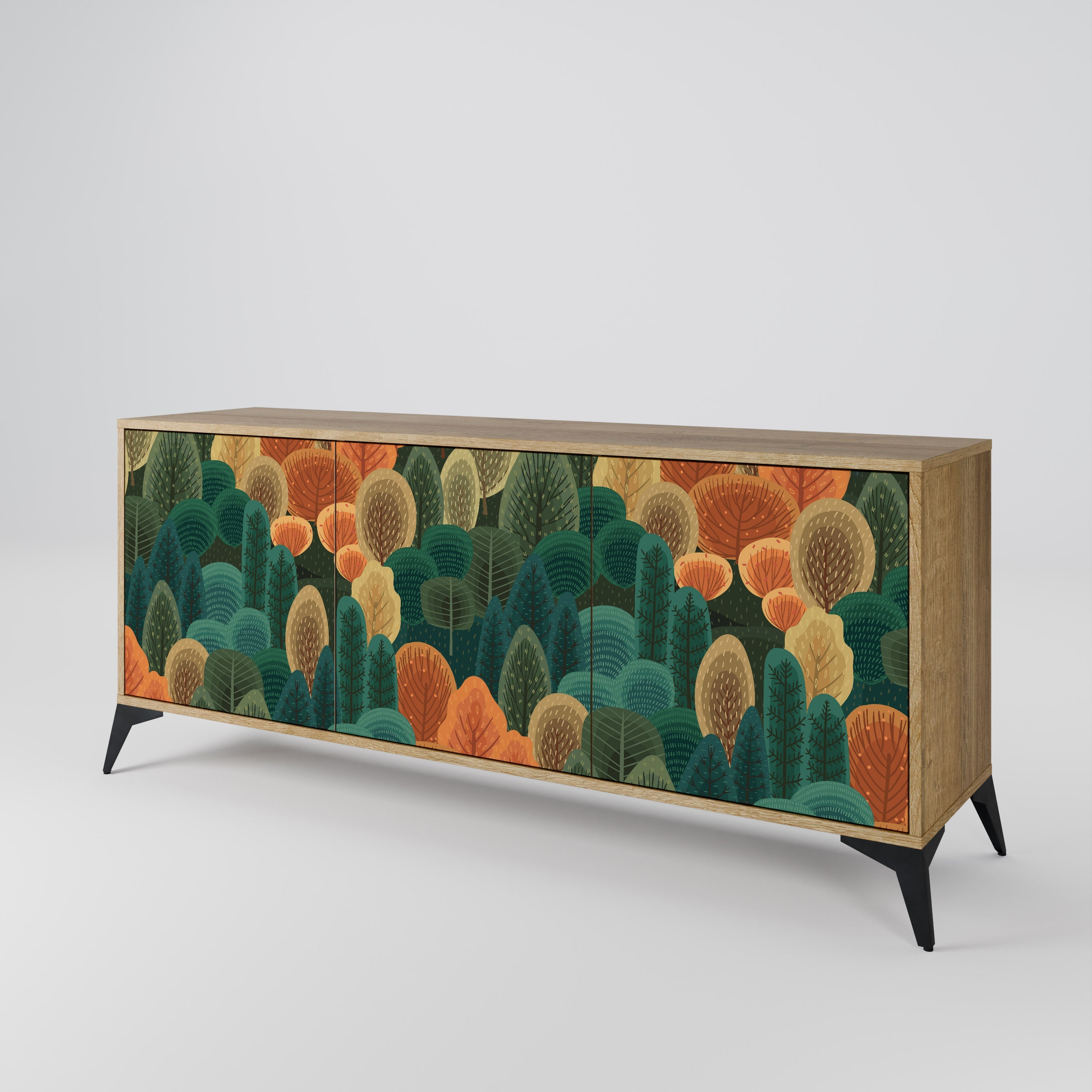 AUTUMN KALEIDOSCOPE 3-Door Sideboard in Oak Effect