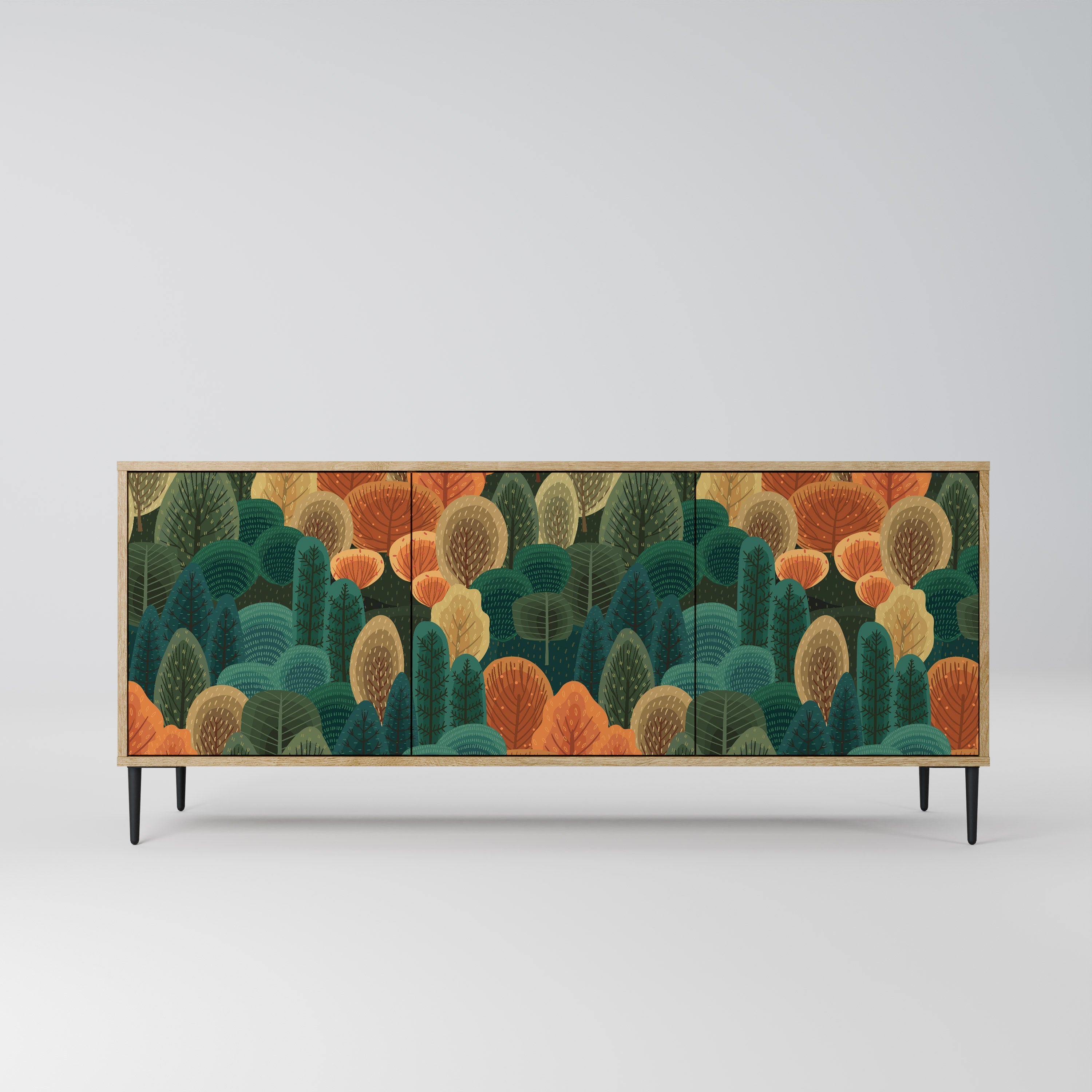 AUTUMN KALEIDOSCOPE Aparador de 3 Portas em Efeito Carvalho