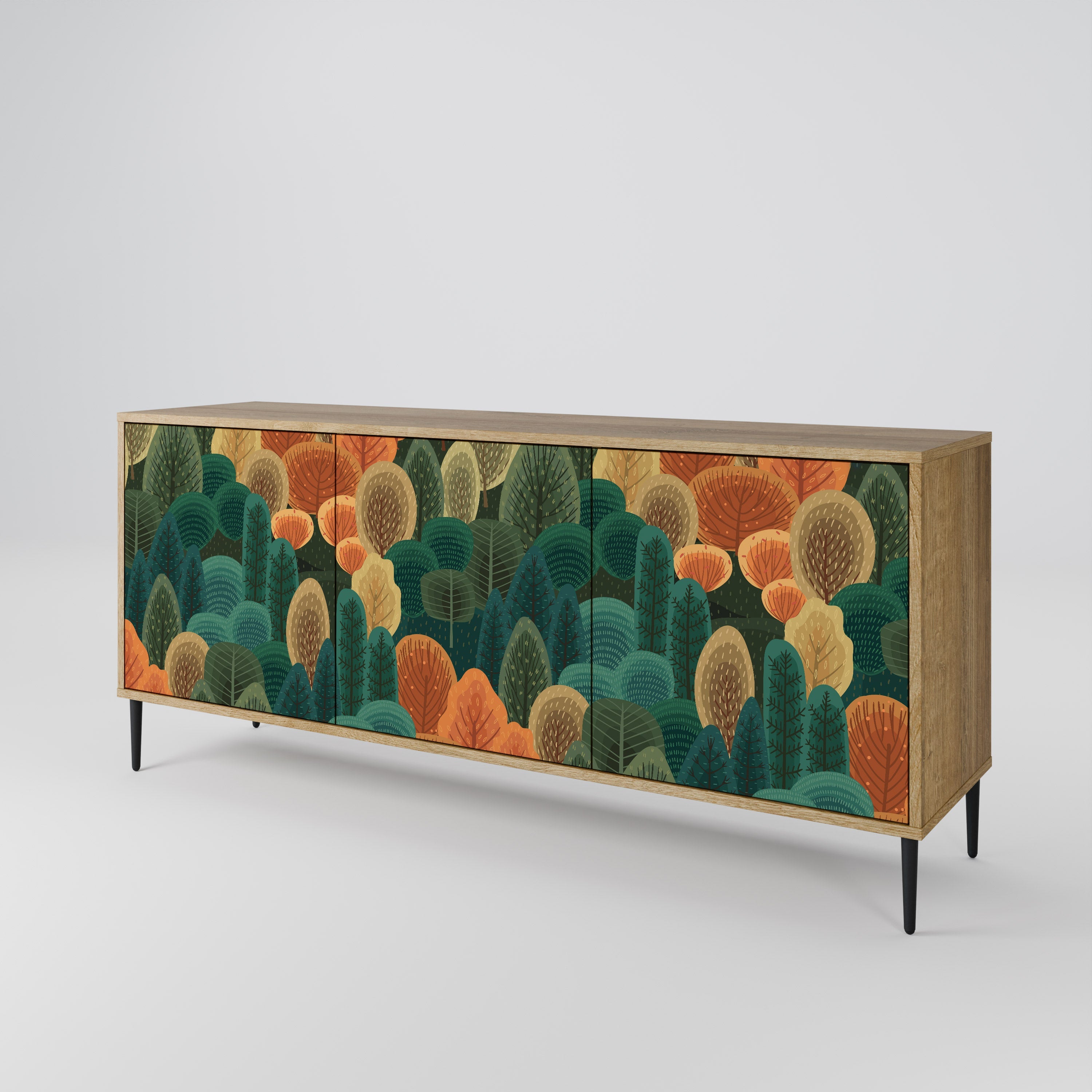 AUTUMN KALEIDOSCOPE 3-Door Sideboard in Oak Effect