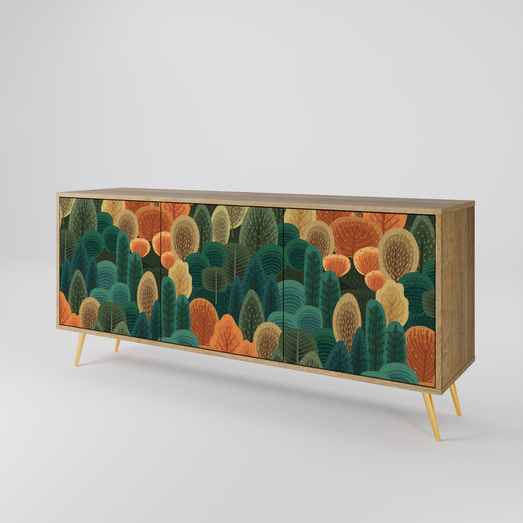 AUTUMN KALEIDOSCOPE 3-Door Sideboard in Oak Effect