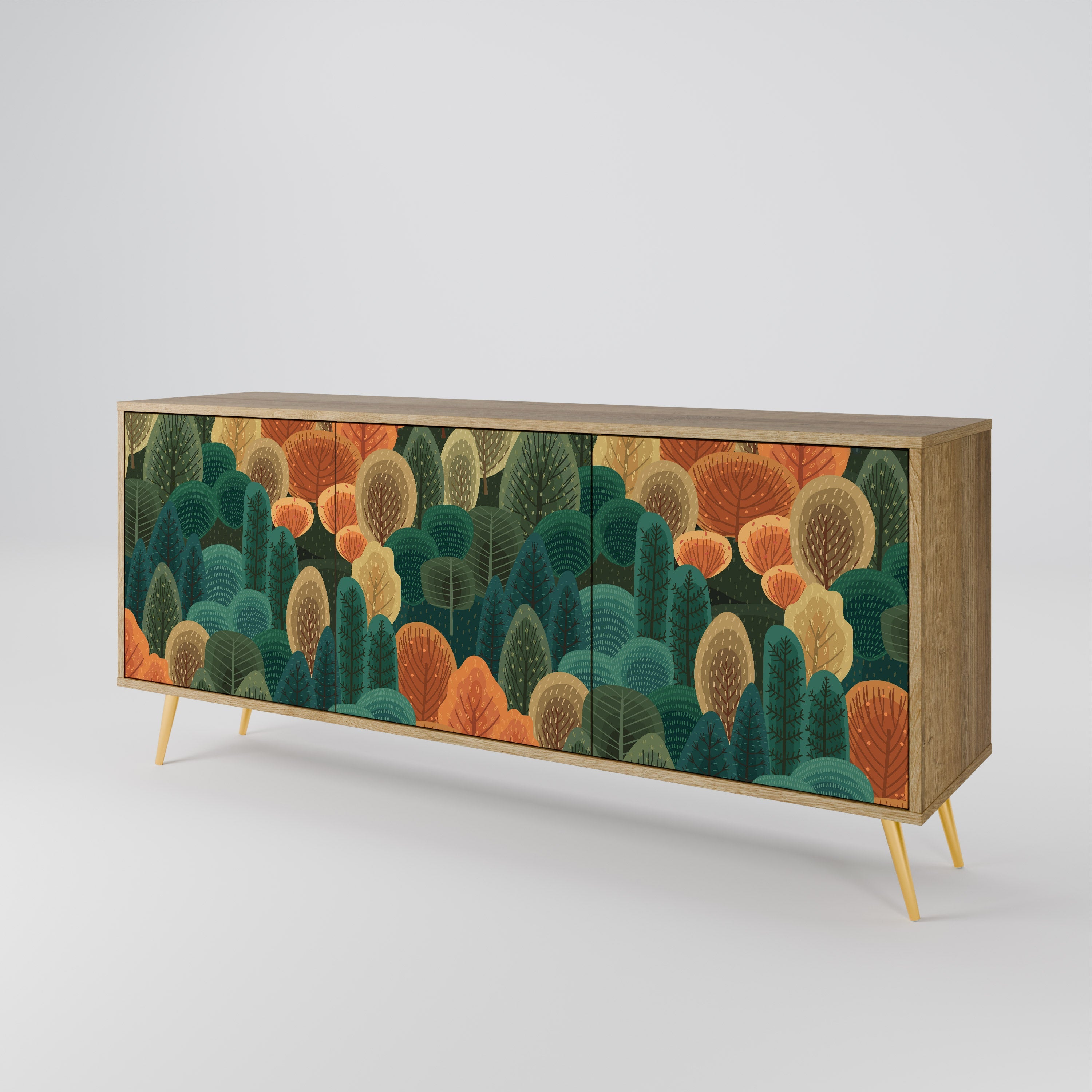 AUTUMN KALEIDOSCOPE 3-Door Sideboard in Oak Effect