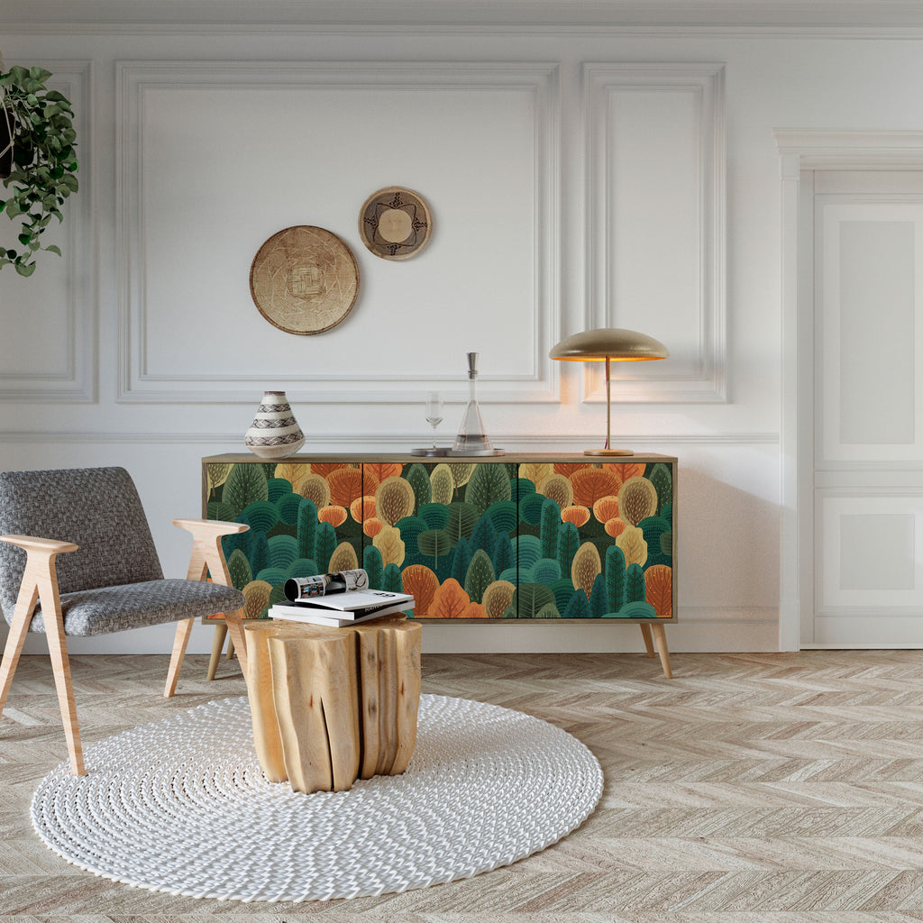 AUTUMN KALEIDOSCOPE 3-Door Sideboard in Oak Effect