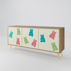 GUMMY BEARS Aparador de 3 Portas em Efeito Carvalho