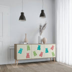 GUMMY BEARS Aparador de 3 Portas em Efeito Carvalho