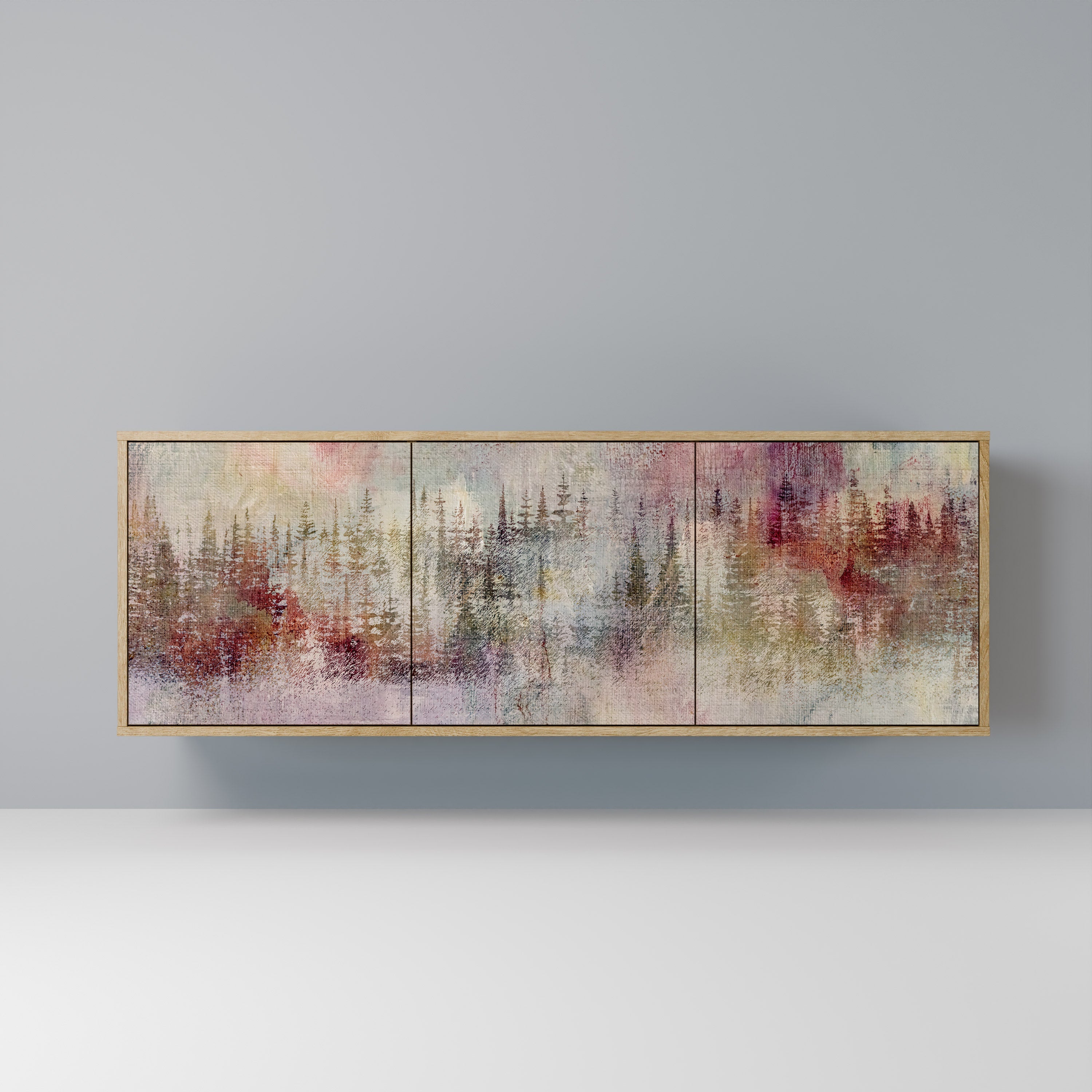 VEILED SUMMIT Aparador de 3 Portas em Efeito Carvalho