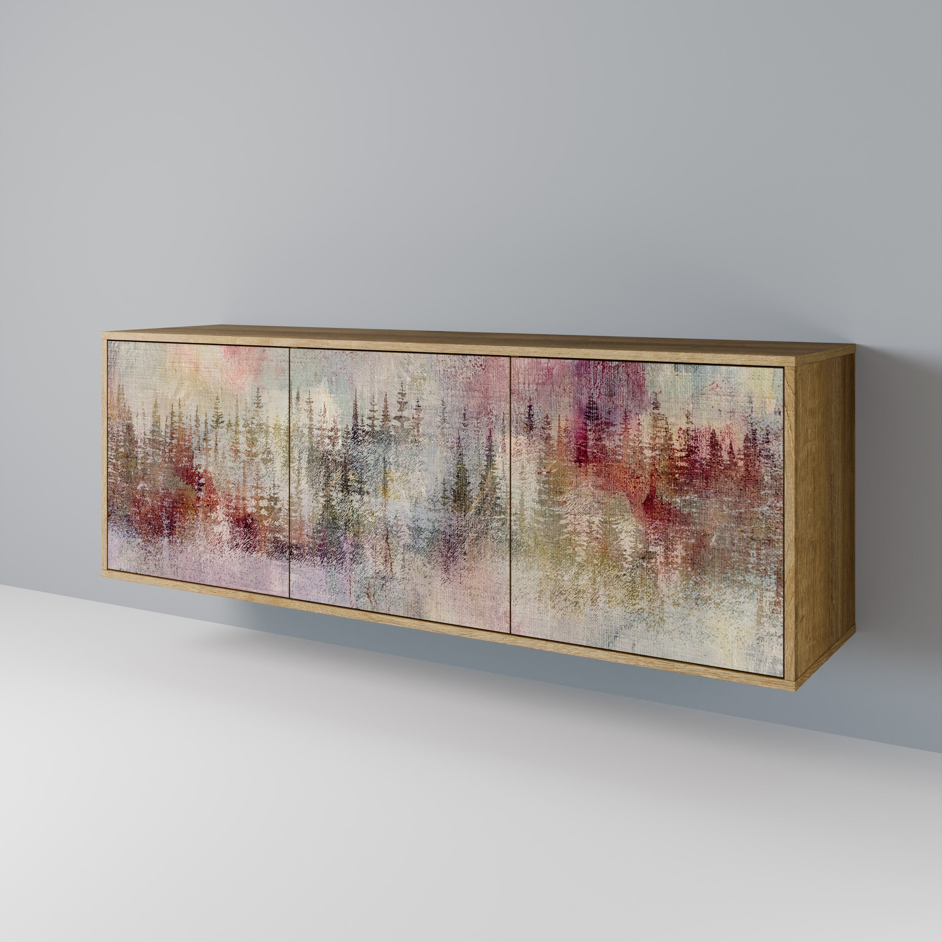 VEILED SUMMIT Aparador de 3 Portas em Efeito Carvalho