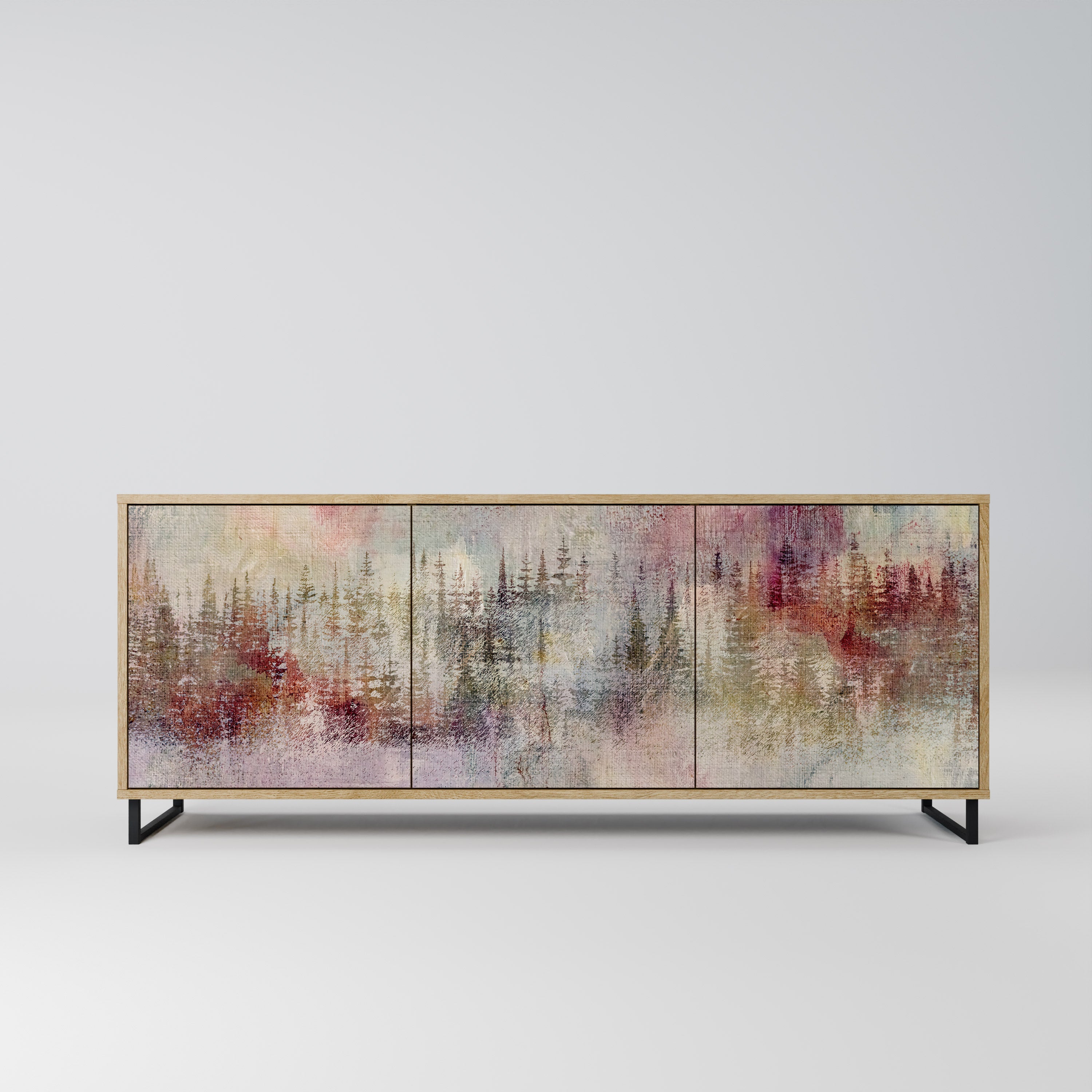 VEILED SUMMIT Aparador de 3 Portas em Efeito Carvalho