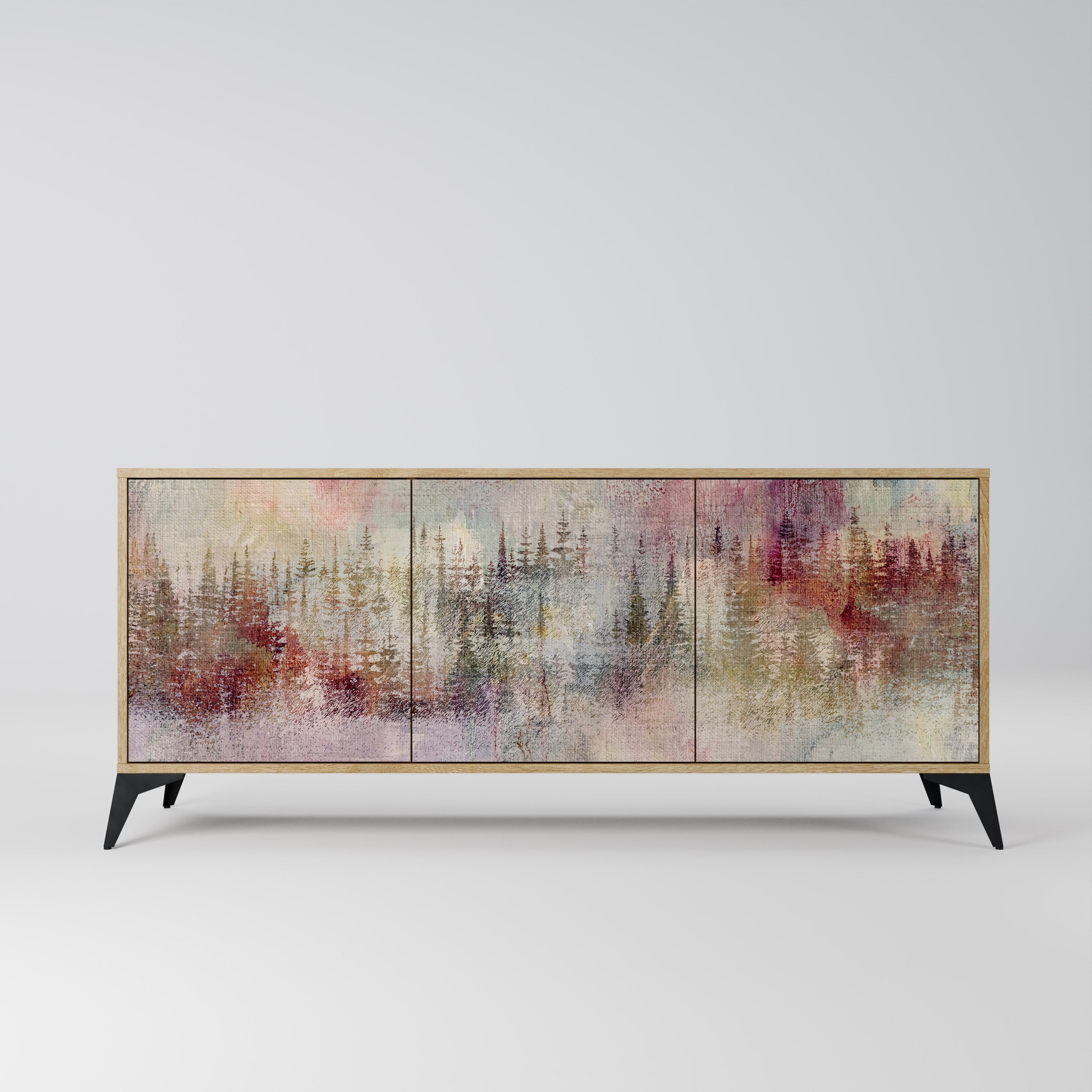 VEILED SUMMIT Aparador de 3 Portas em Efeito Carvalho