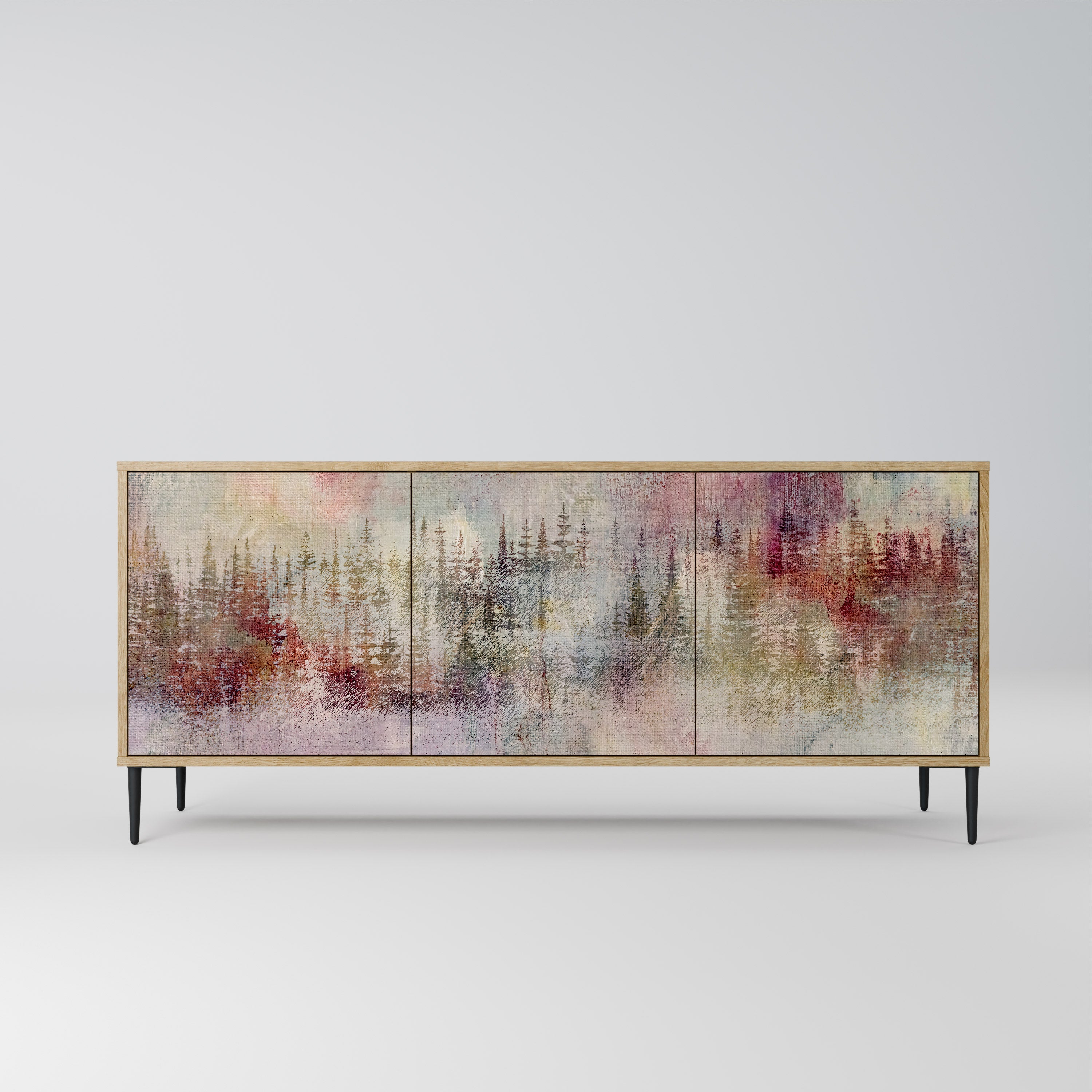 VEILED SUMMIT Aparador de 3 Portas em Efeito Carvalho