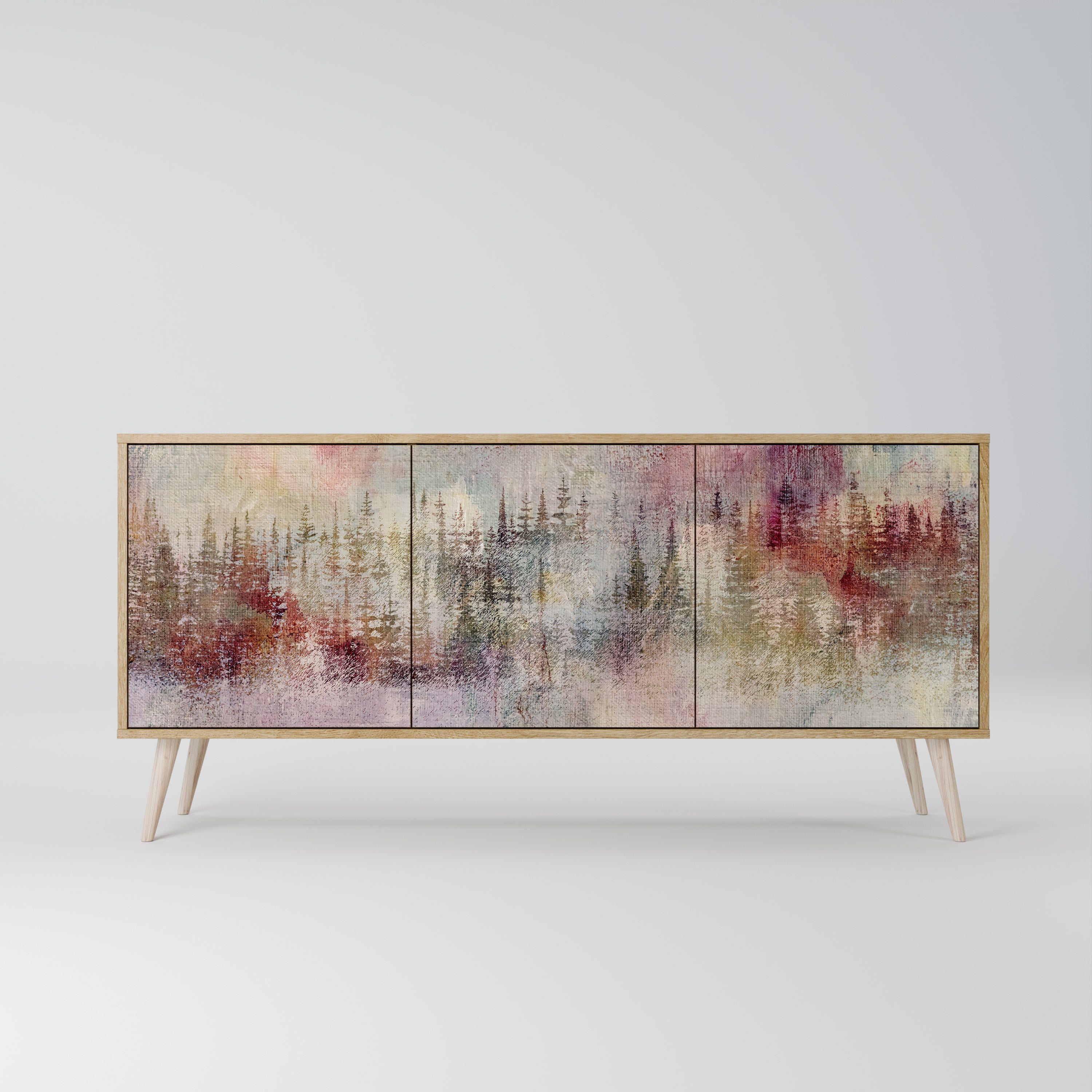 VEILED SUMMIT Aparador de 3 Portas em Efeito Carvalho